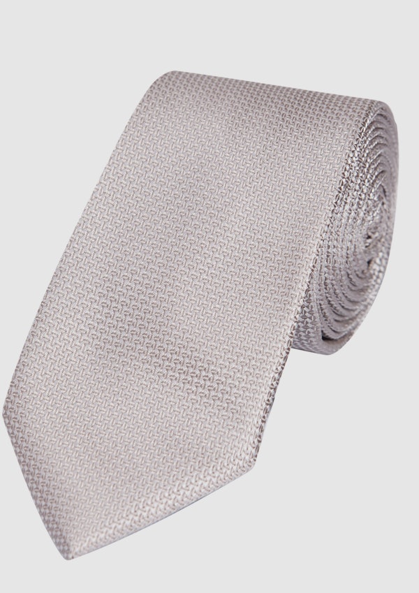 Oyster Textured Tie & Print Pkt Square Set