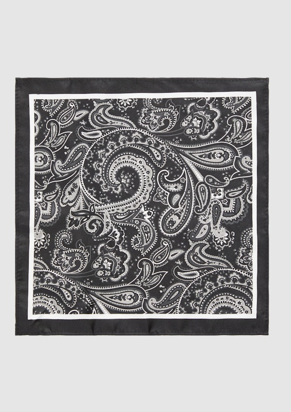 Tonal Paisley Print Pocket Square