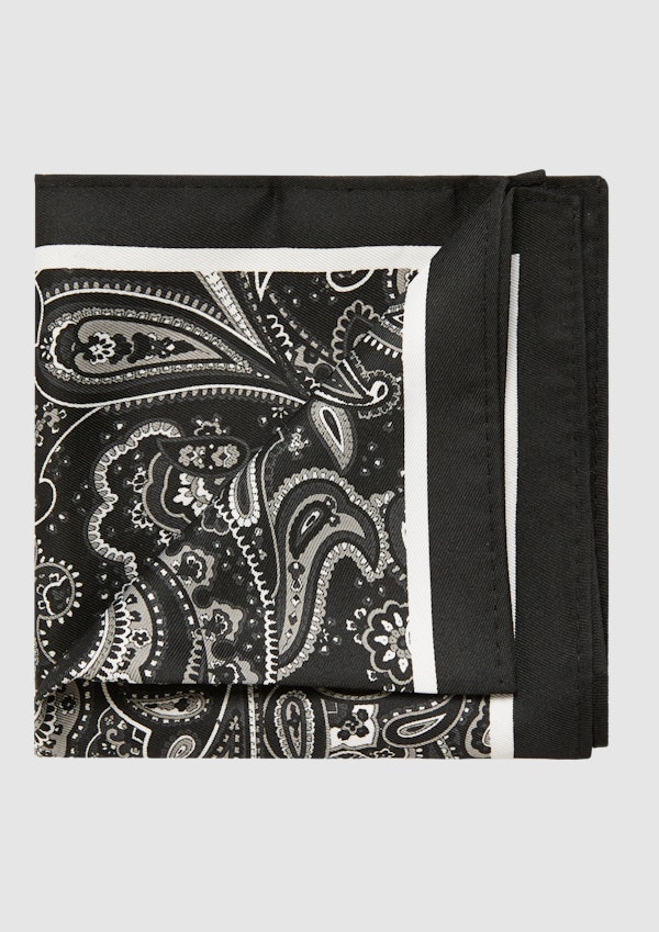 Tonal Paisley Print Pocket Square