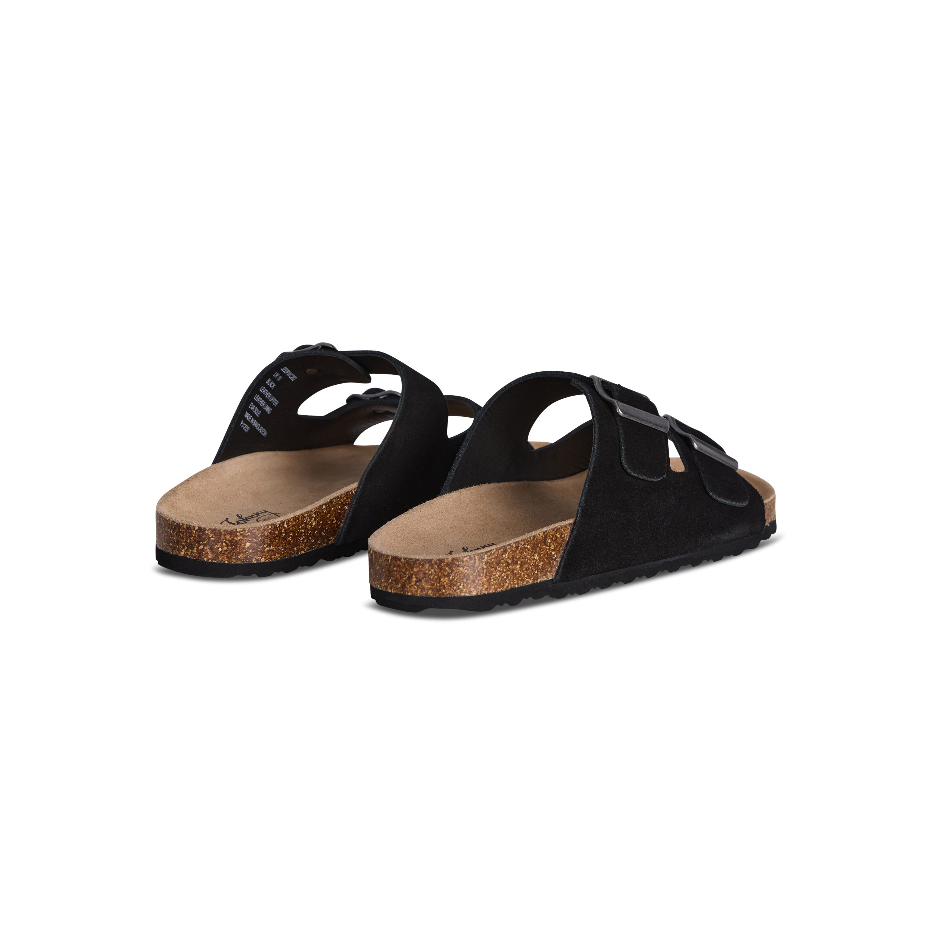 Black Suede Cork Slide