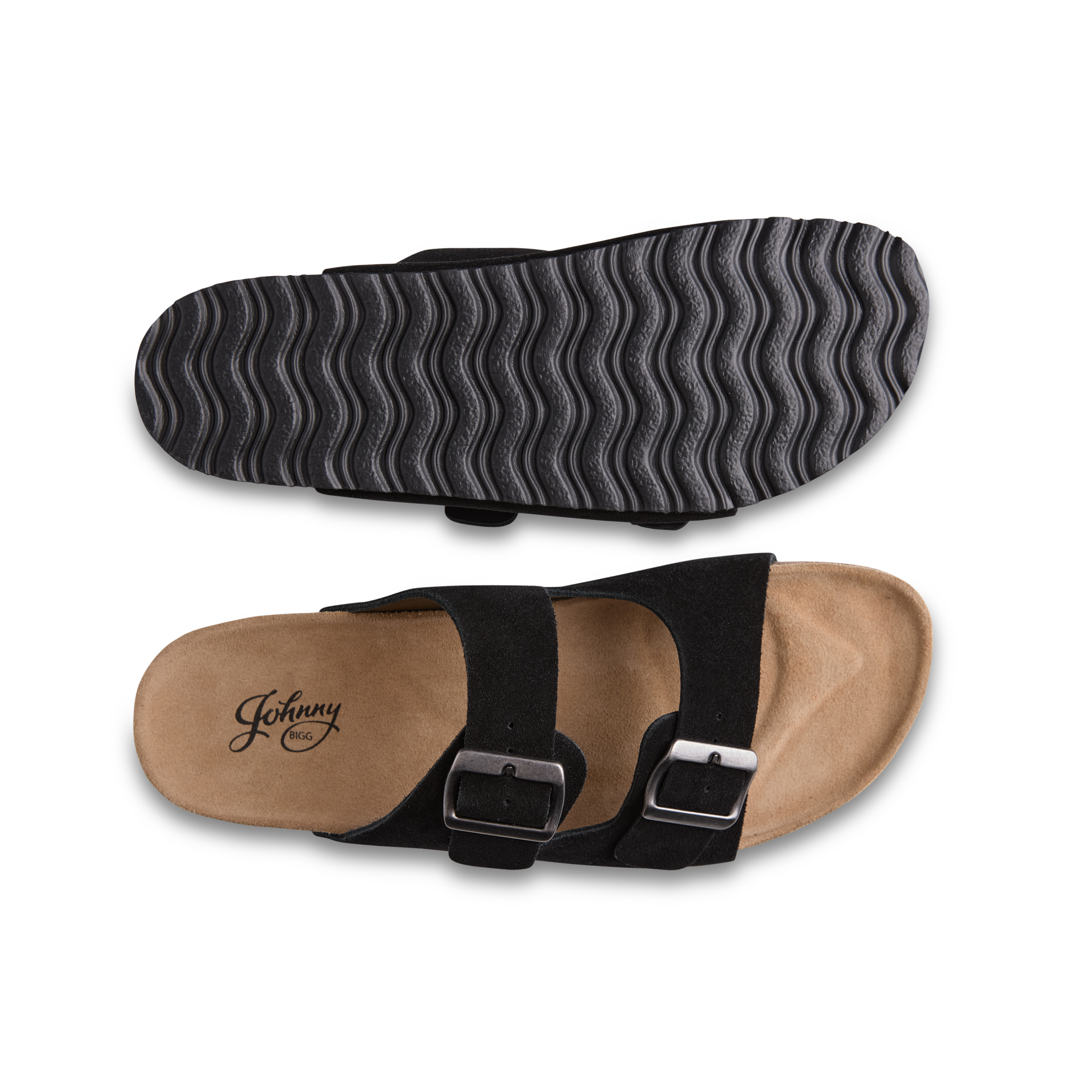 Black Suede Cork Slide