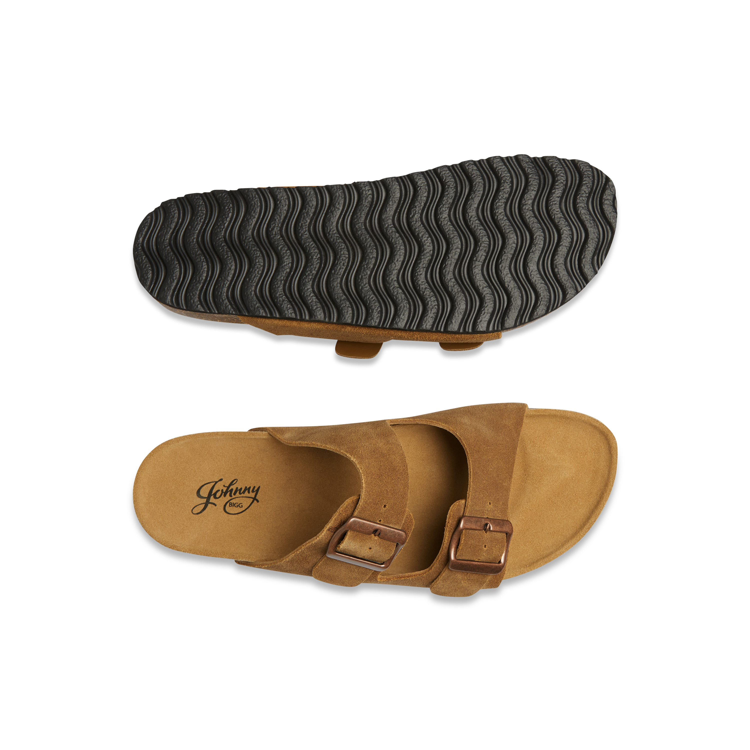 Tan Suede Cork Slide