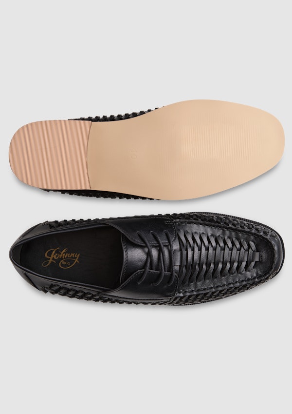 Black Huarache Lace Up Shoe