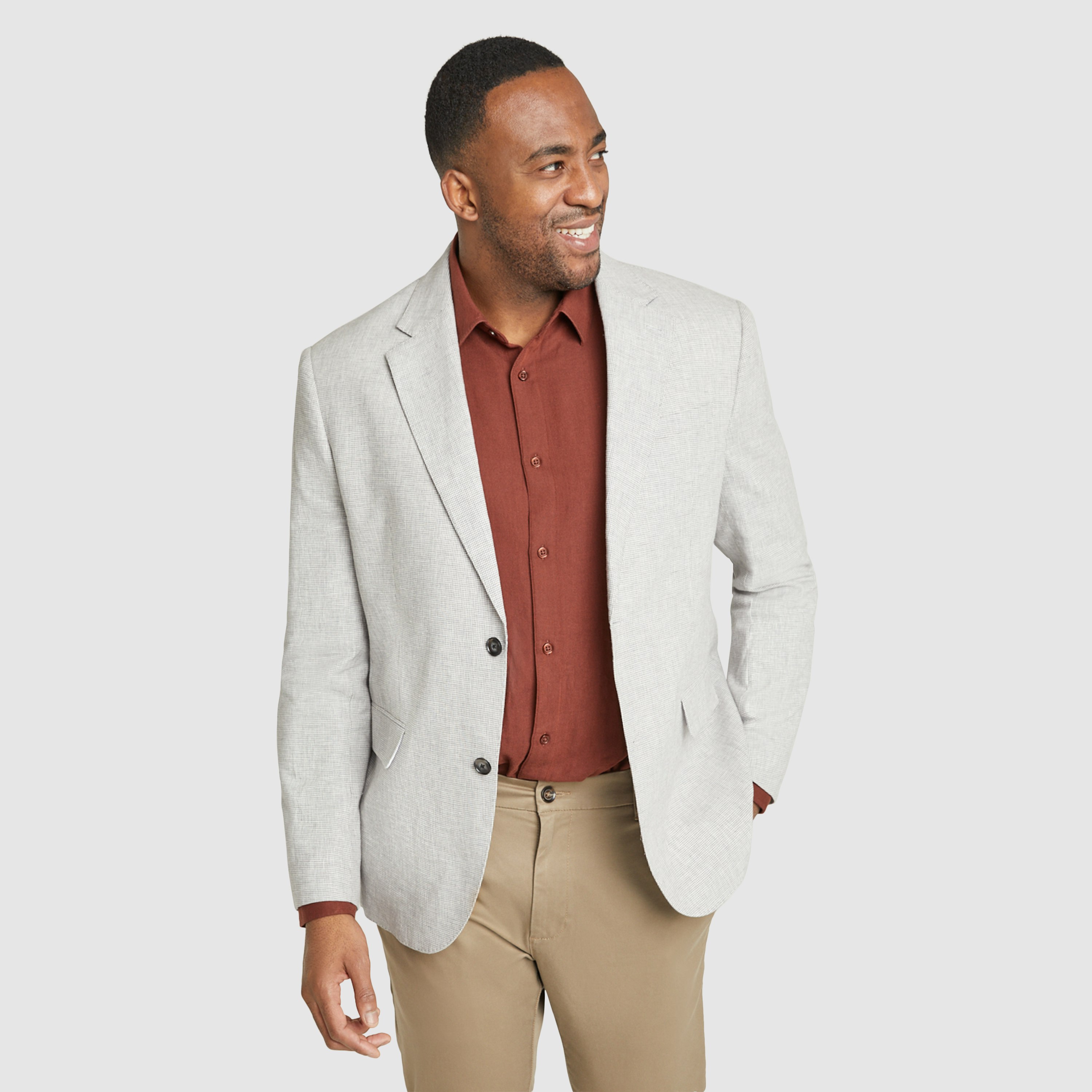 Pumice Joseph Linen Blend Blazer | Men's Tops | Johnny Bigg US