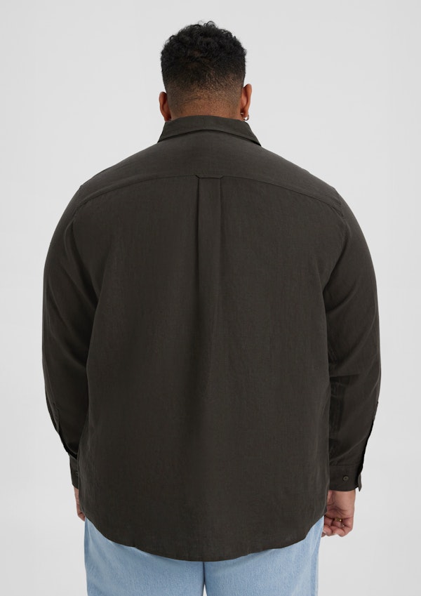 Army Resort Relaxed Fit Linen Shirt