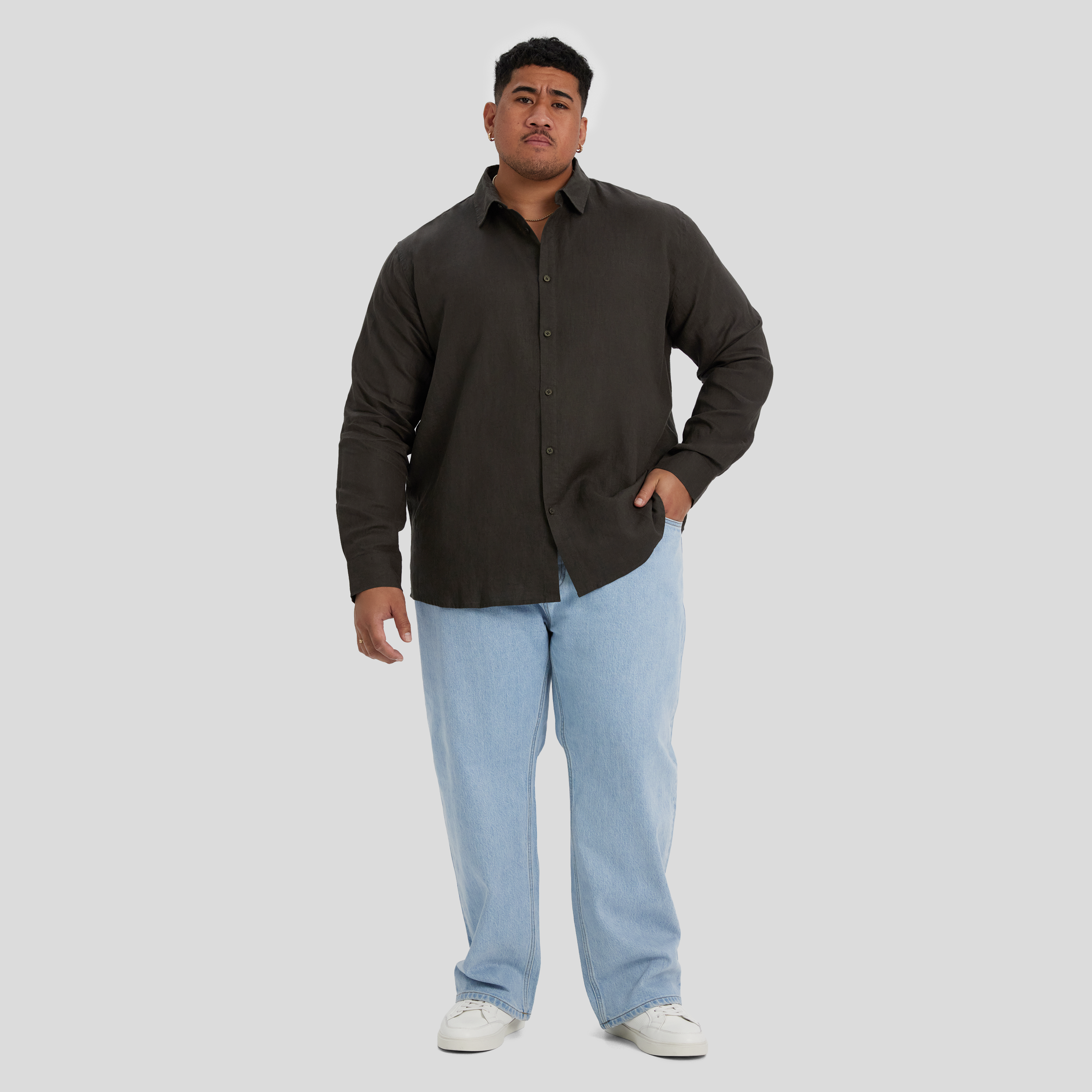 Army Resort Relaxed Fit Linen Shirt