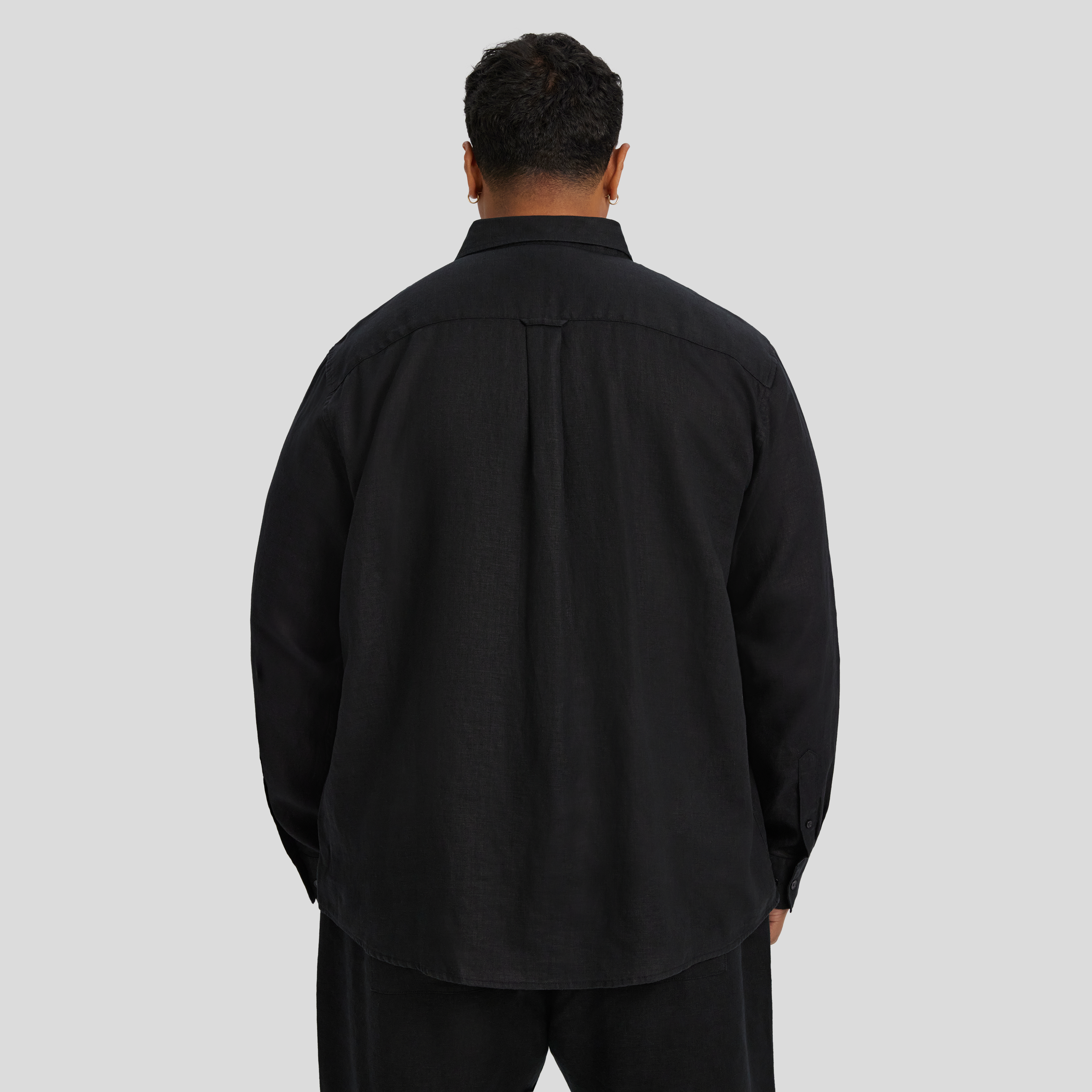 Black Resort Relaxed Fit Linen Shirt