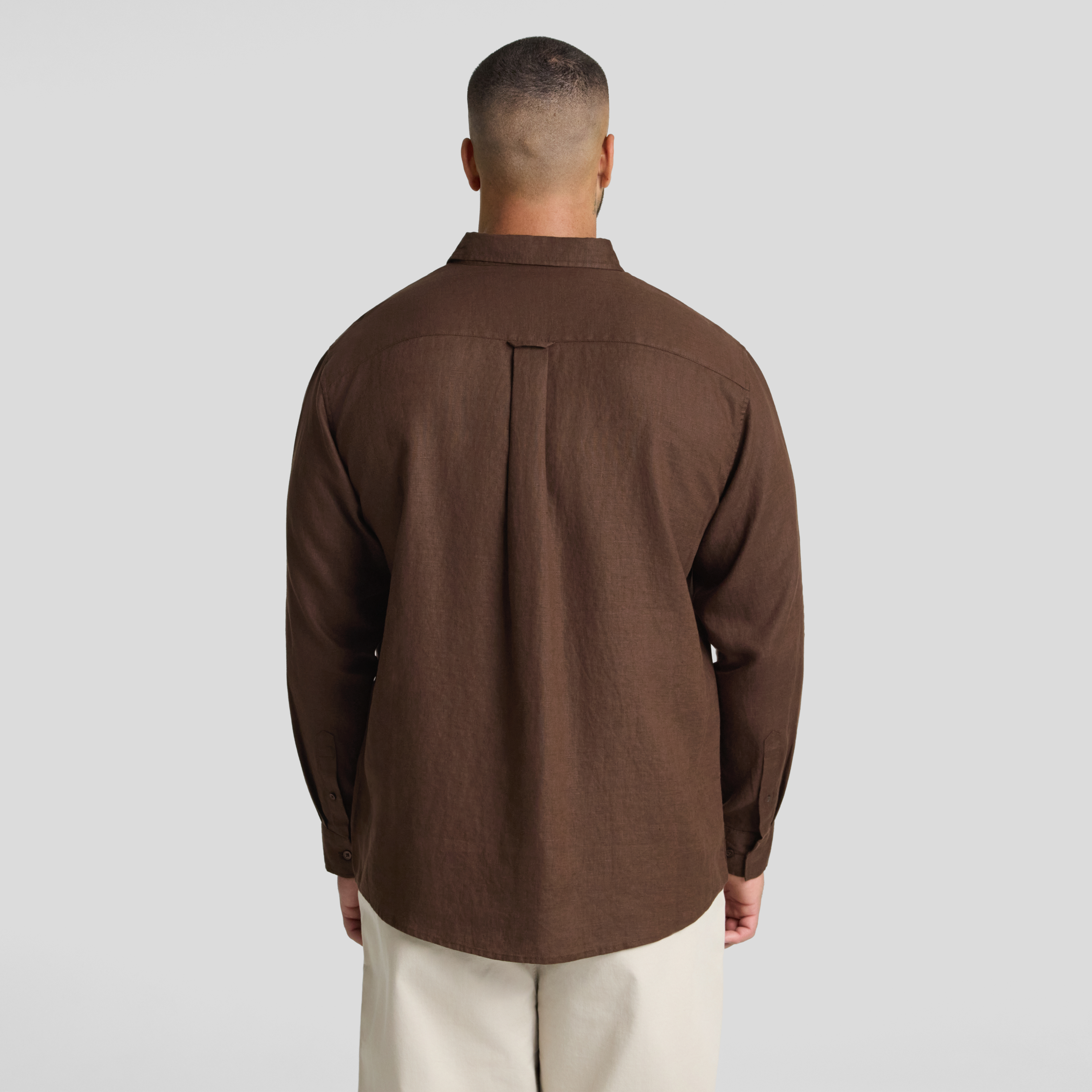 Brown Resort Relaxed Fit Linen Shirt