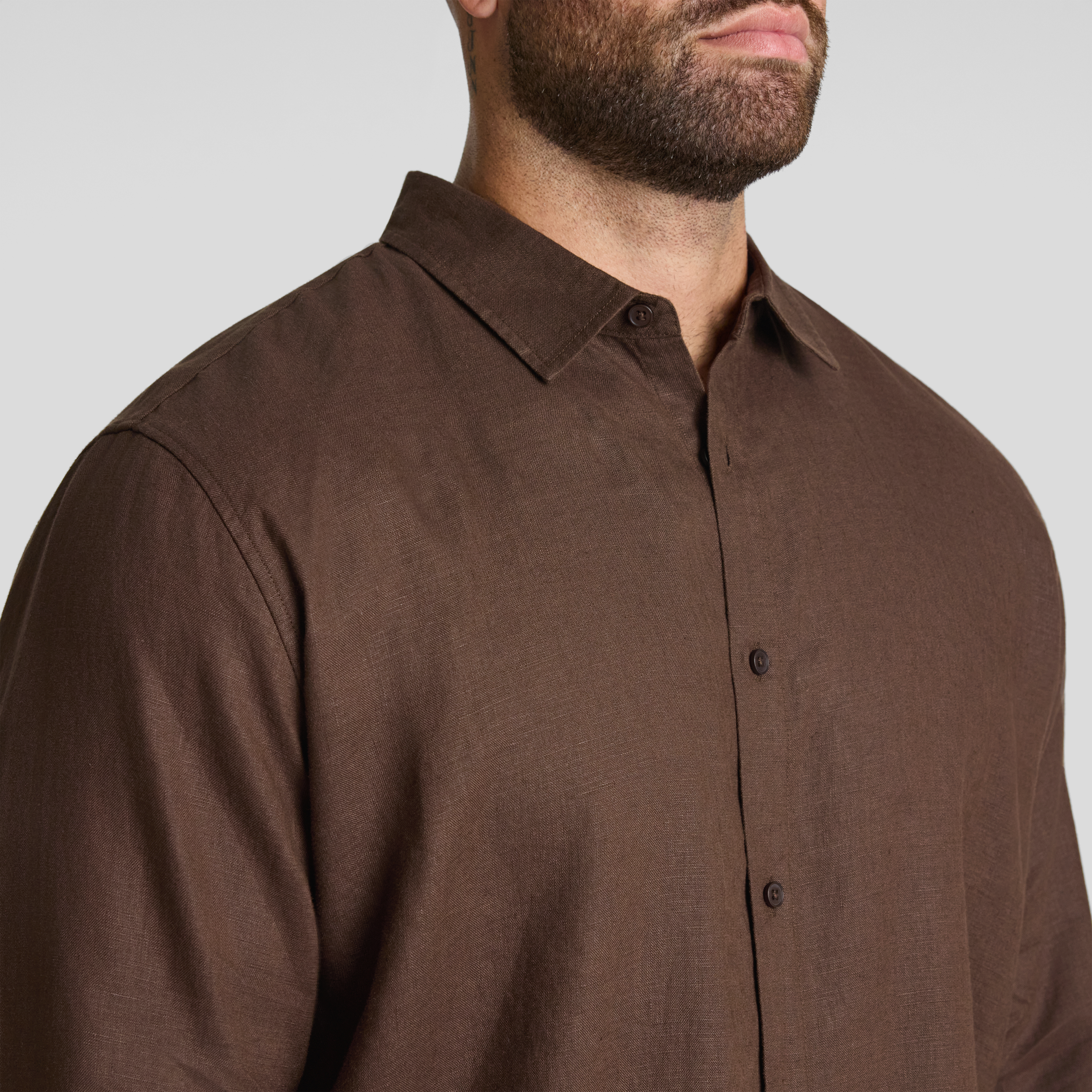 Brown Resort Relaxed Fit Linen Shirt
