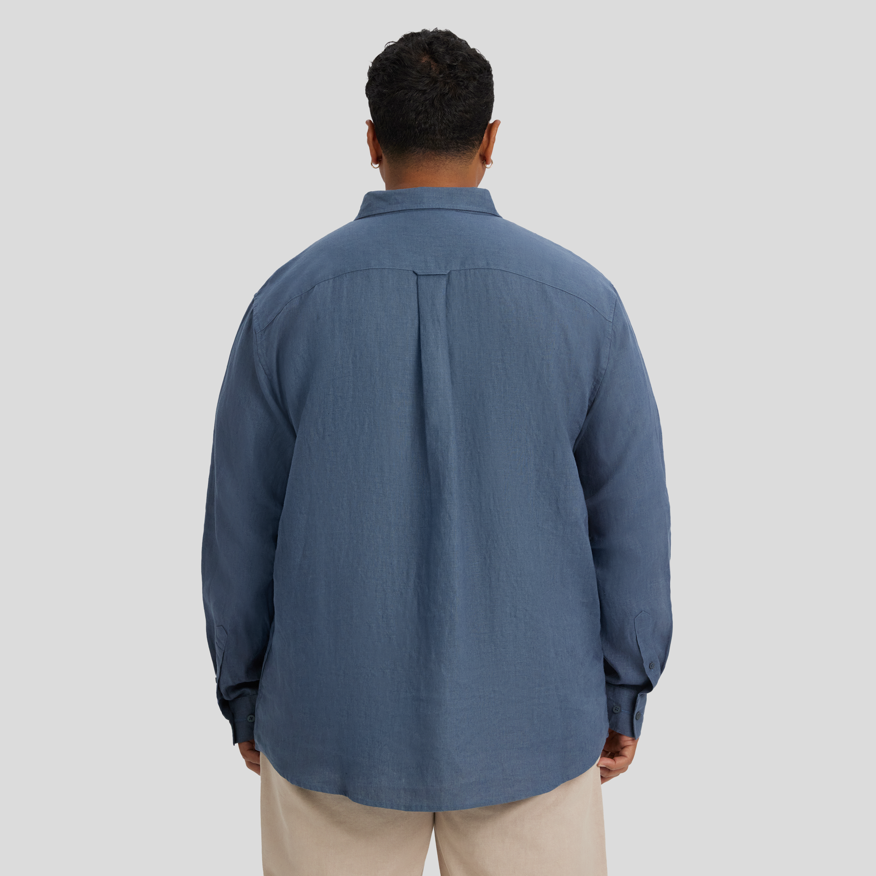 Steel Blue Resort Relaxed Fit Linen Shirt
