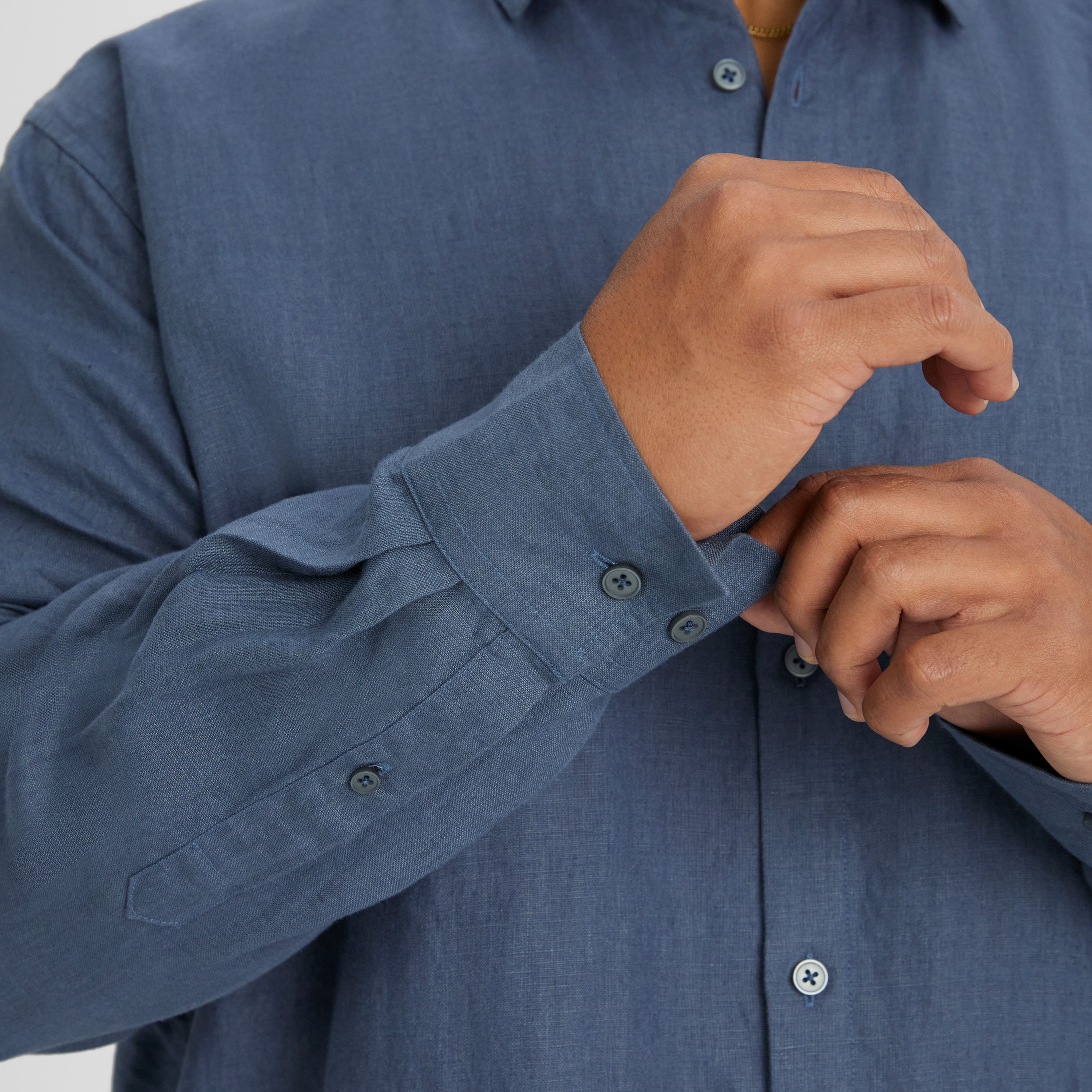 Steel Blue Resort Relaxed Fit Linen Shirt