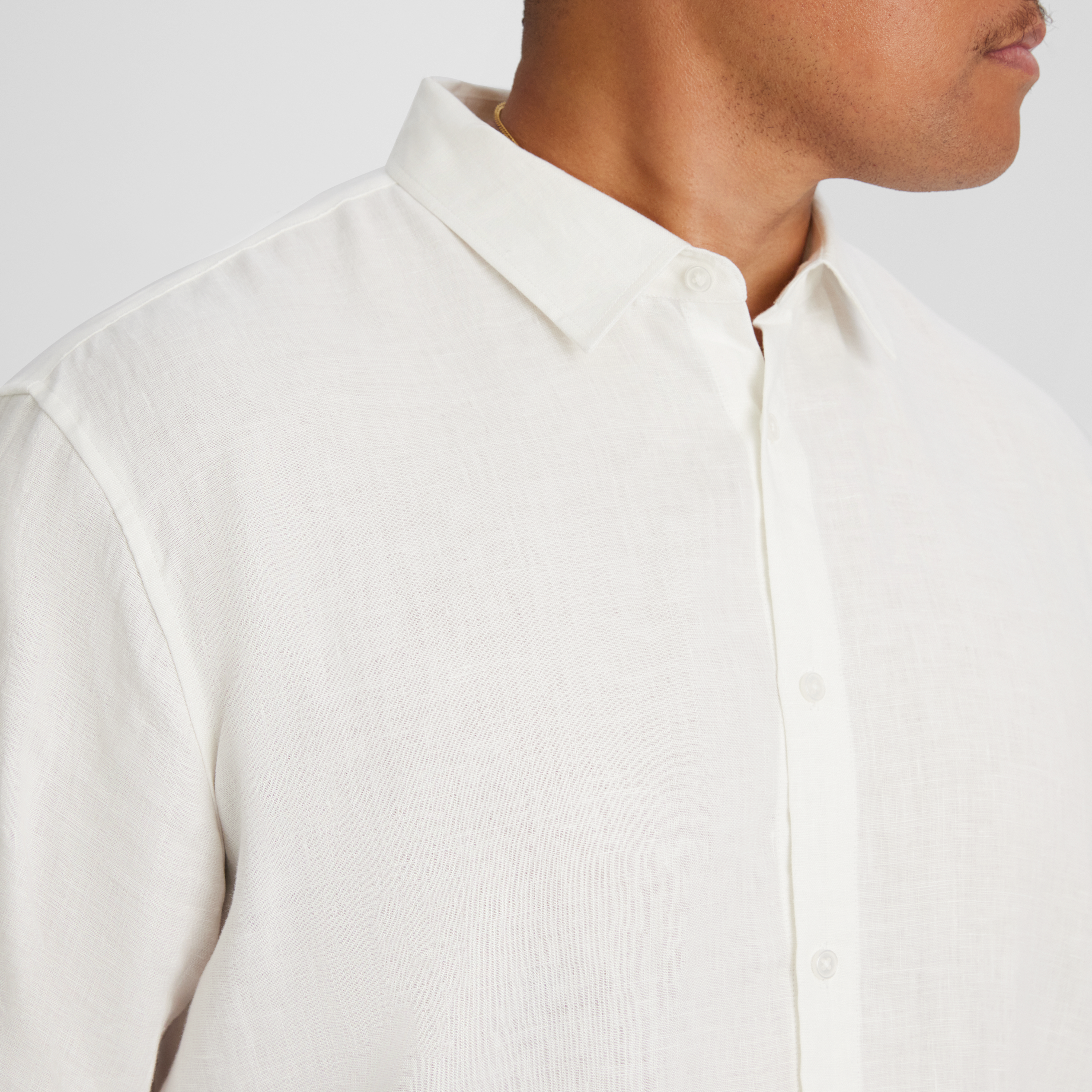 White Resort Relaxed Fit Linen Shirt