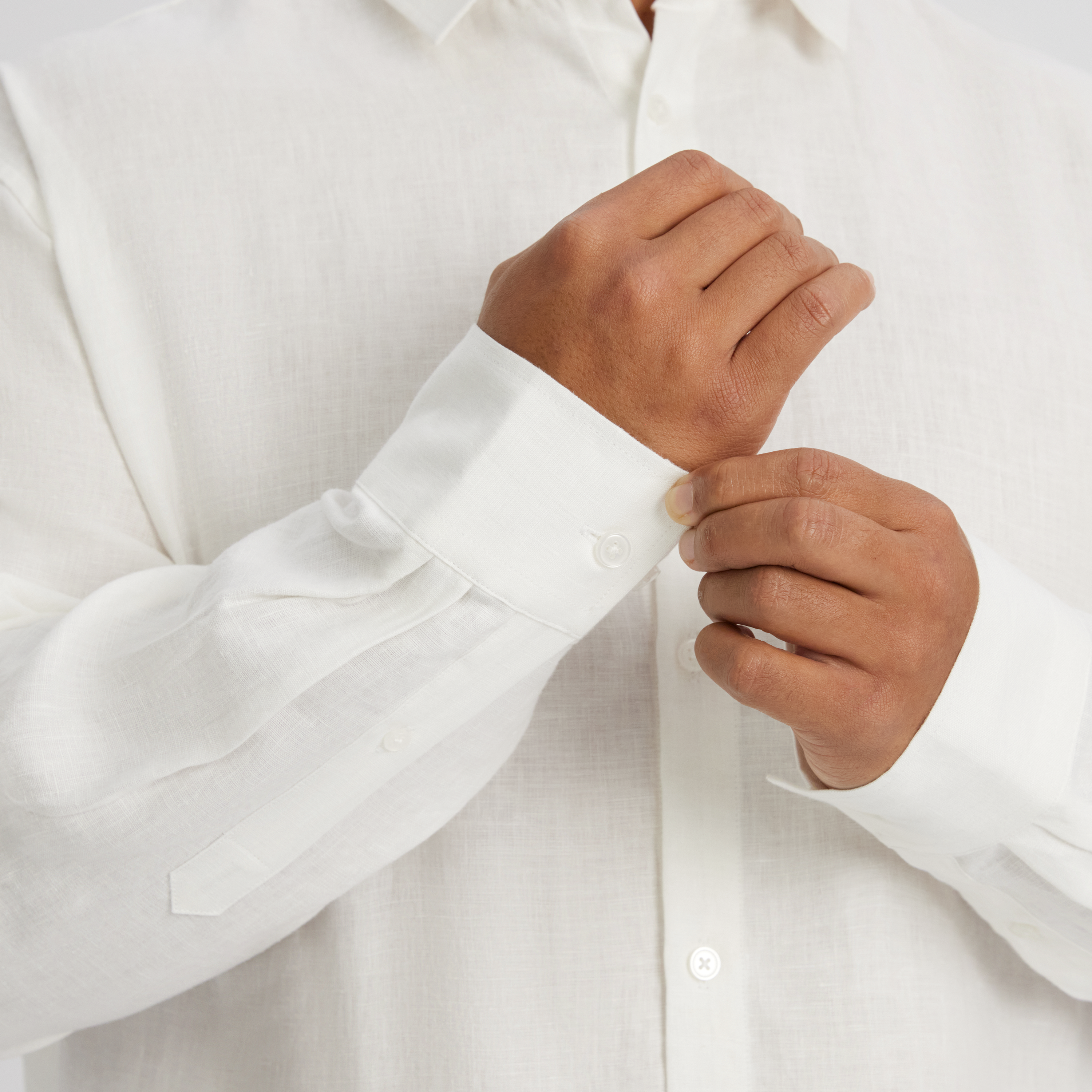 White Resort Relaxed Fit Linen Shirt