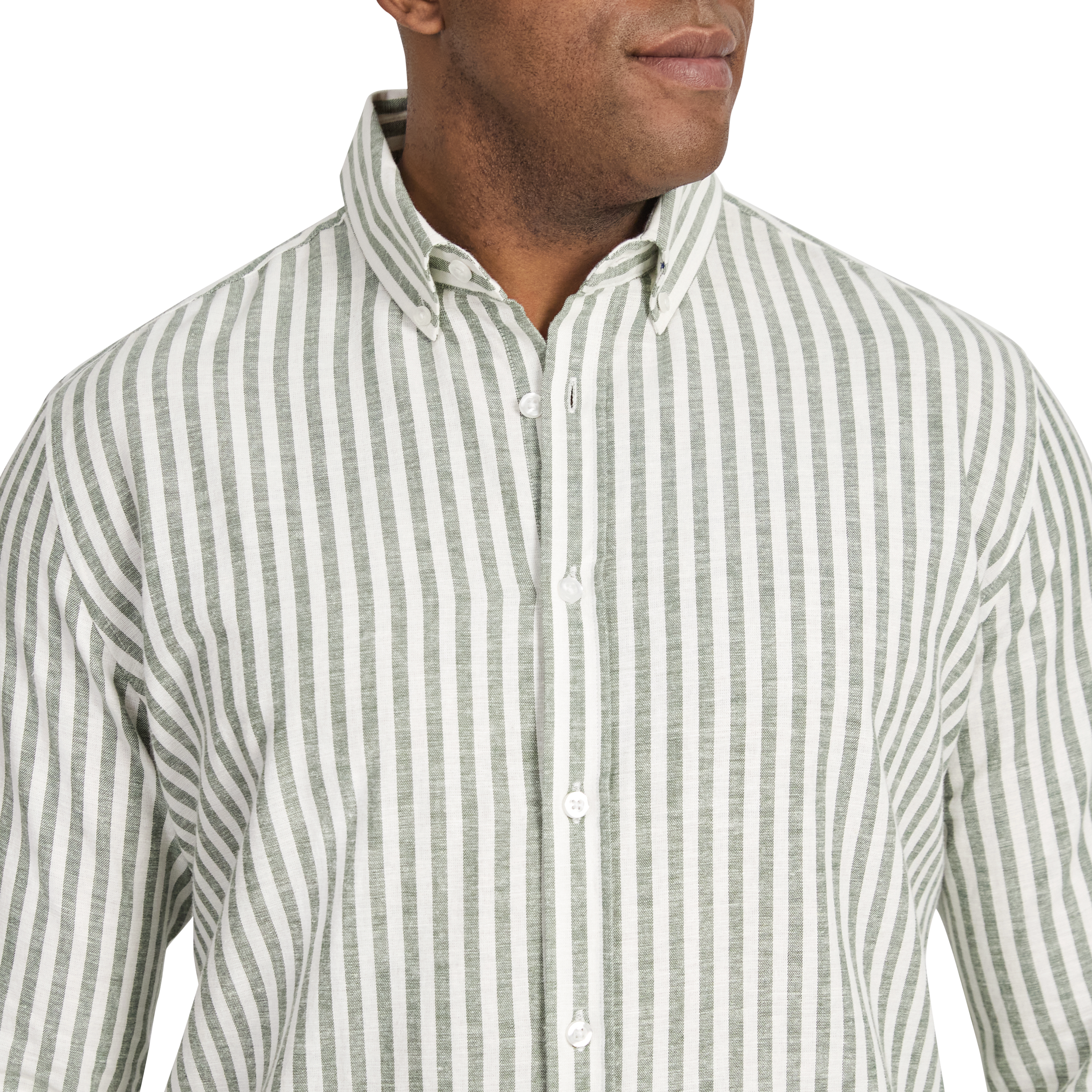 Cilantro Holiday Stripe Linen Shirt