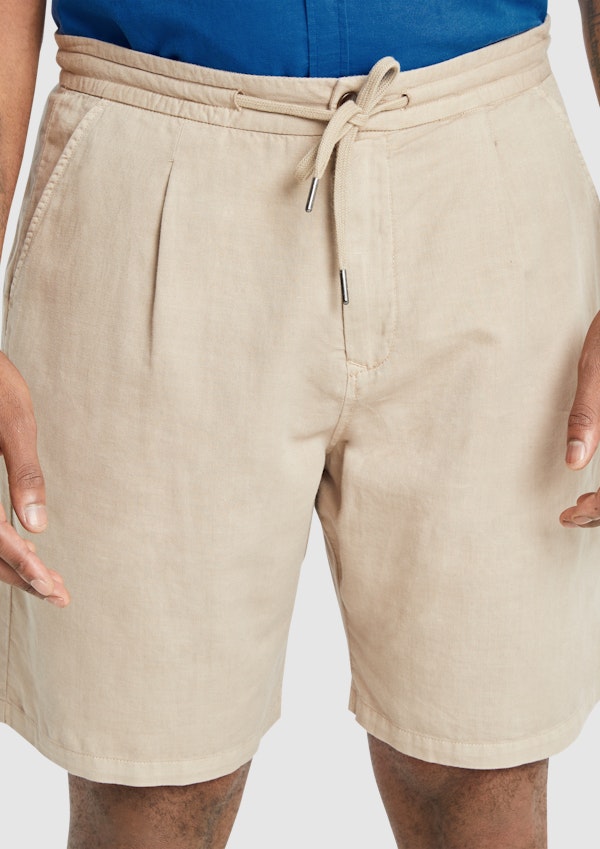 Biscuit Milos Pleat Linen Short