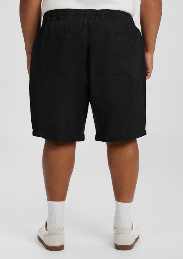 Black Resort Linen Short