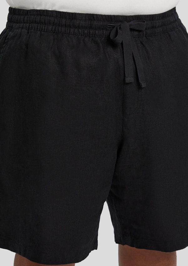 Black Resort Linen Short