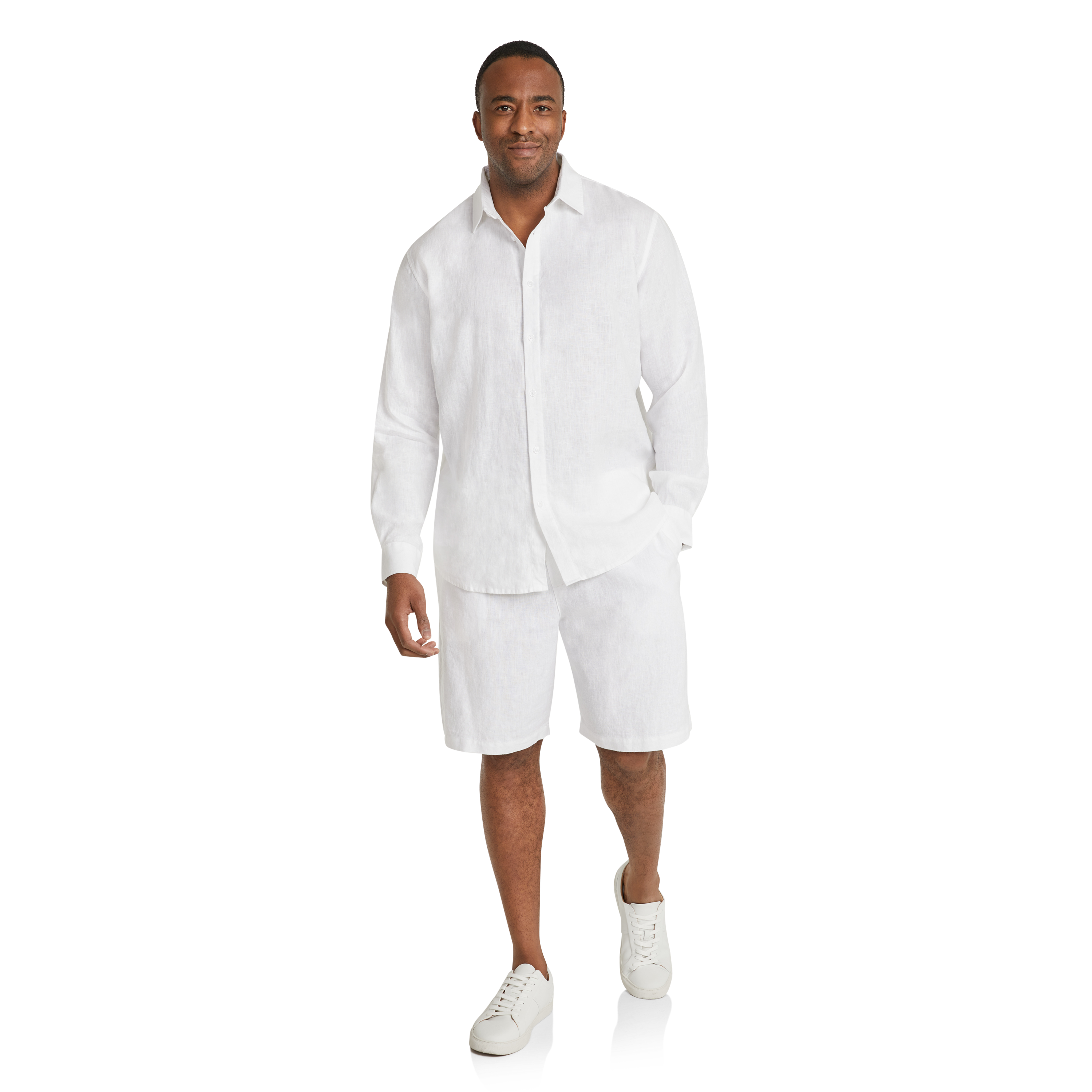 White Resort Linen Short