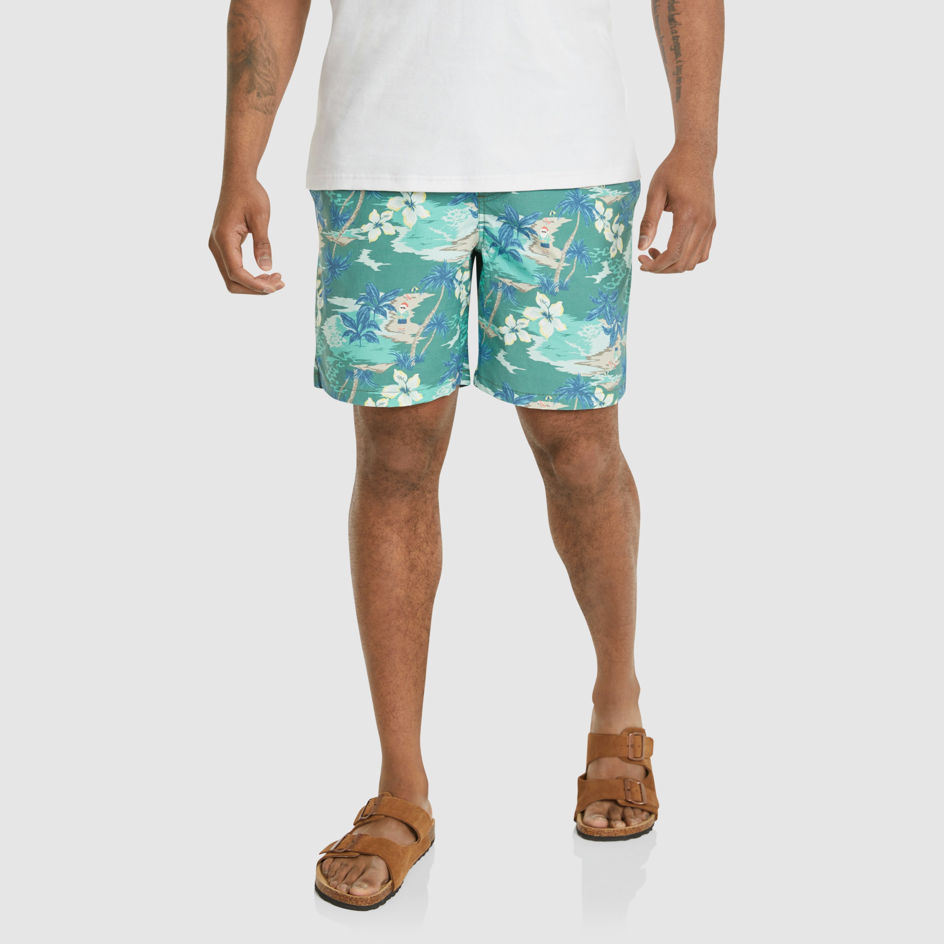 Green Hawaiian Santa Swim Short | Men's Bottom | Johnny Bigg NZ