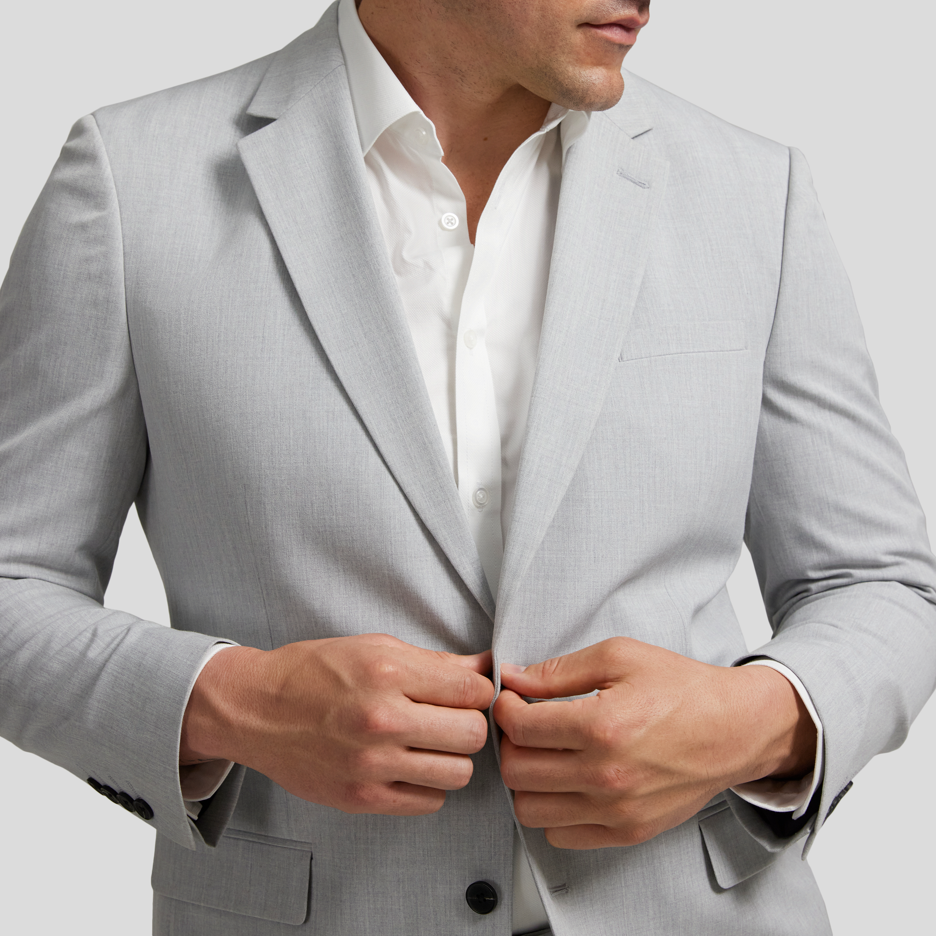Silver Tanner Stretch Suit Jacket
