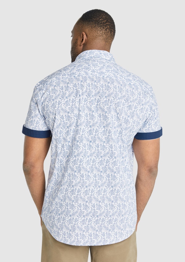 White Barron Paisley Shirt