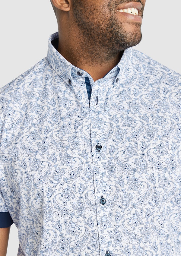 White Barron Paisley Shirt