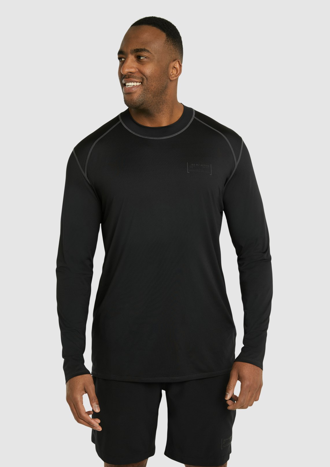 Black Active Long Sleeve Swim Shirt, Men's Tops