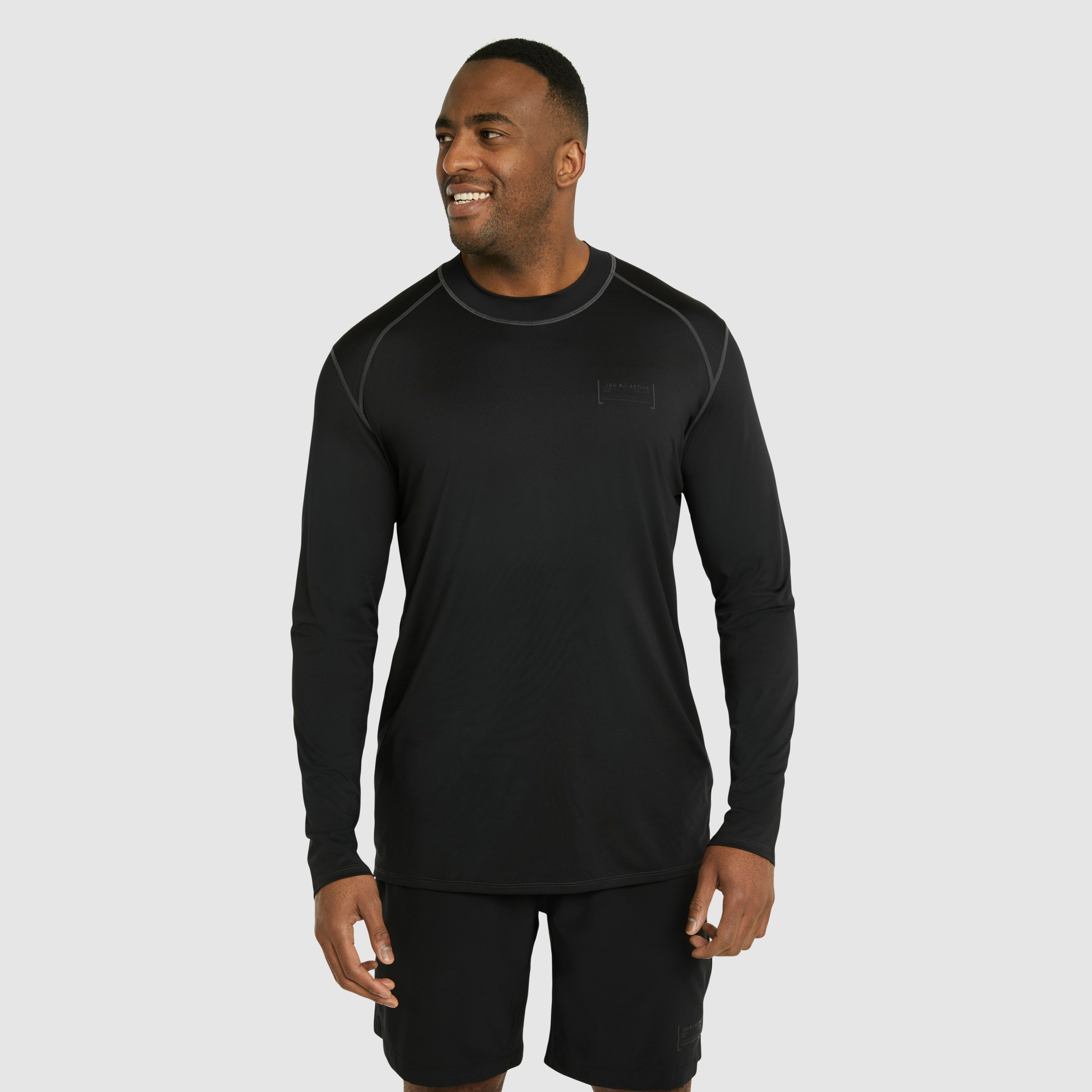 Black Active Long Sleeve Swim Shirt | Men's Tops | Johnny Bigg NZ