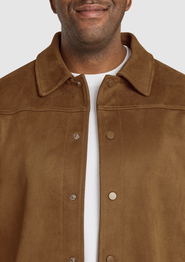 Tan Casey Faux Suede Jacket