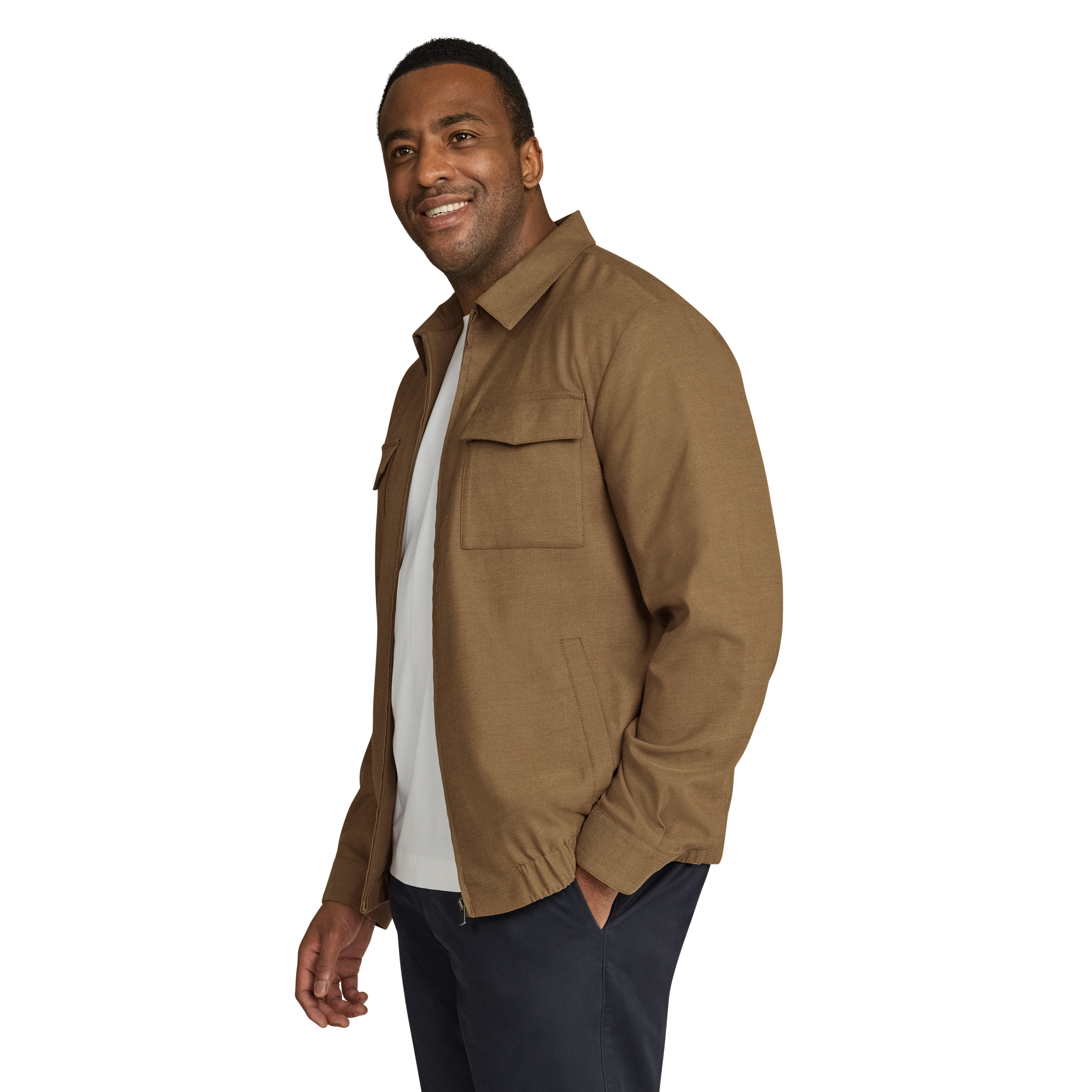 Camel Bowden Smart Harrington Jacket