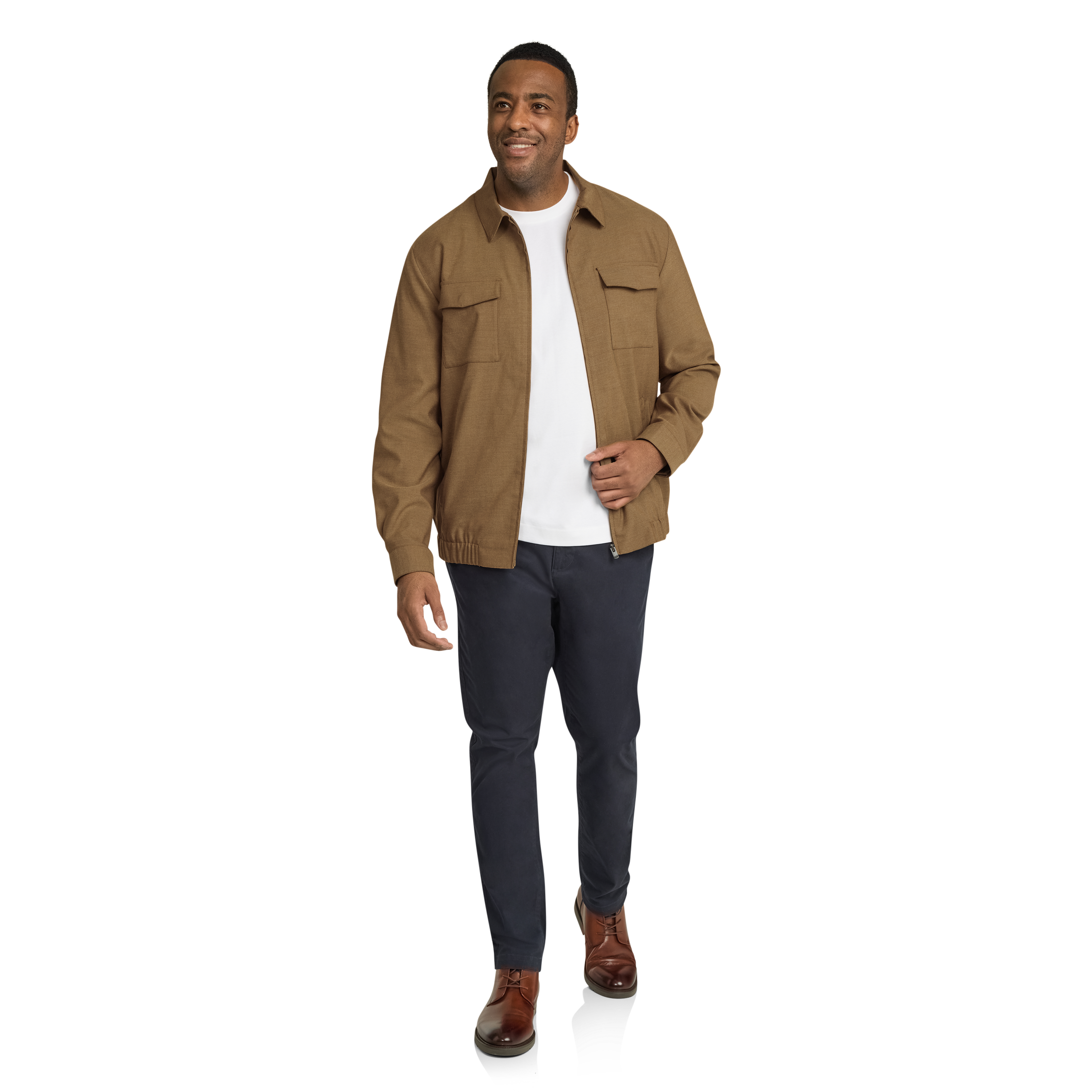 Camel Bowden Smart Harrington Jacket