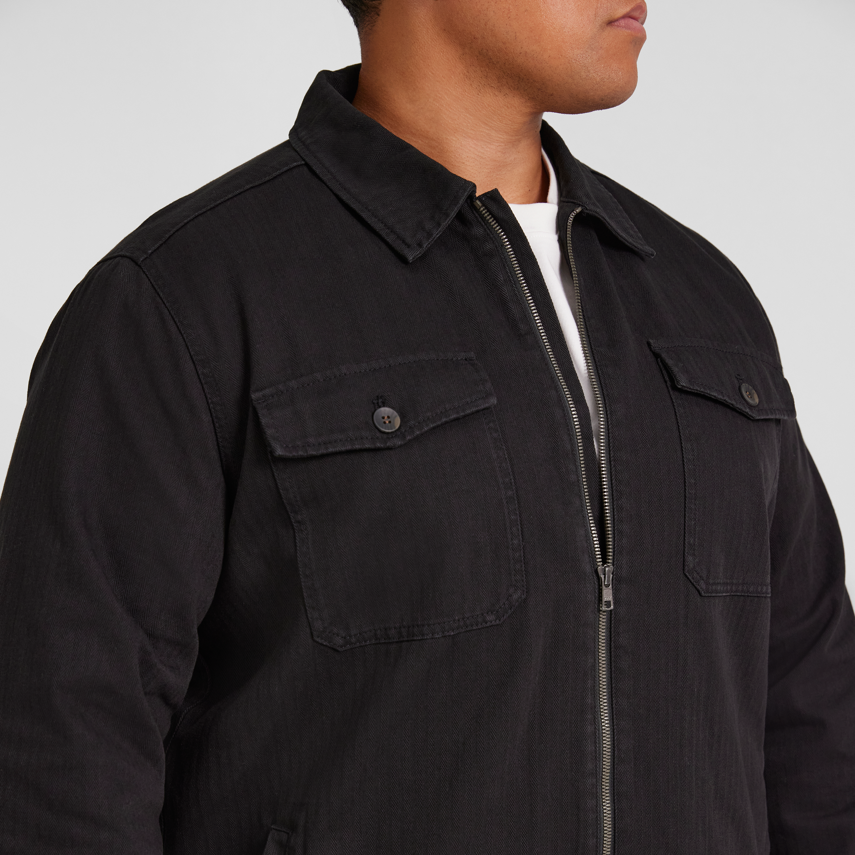 Black Owen Herringbone Shacket