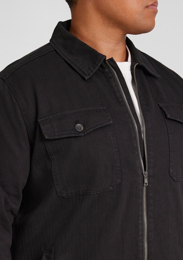 Black Owen Herringbone Shacket