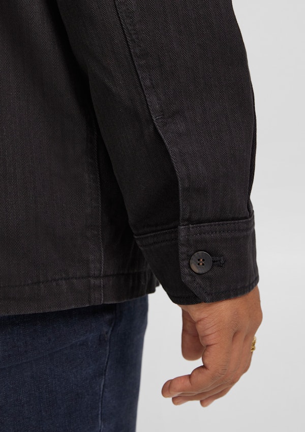 Black Owen Herringbone Shacket