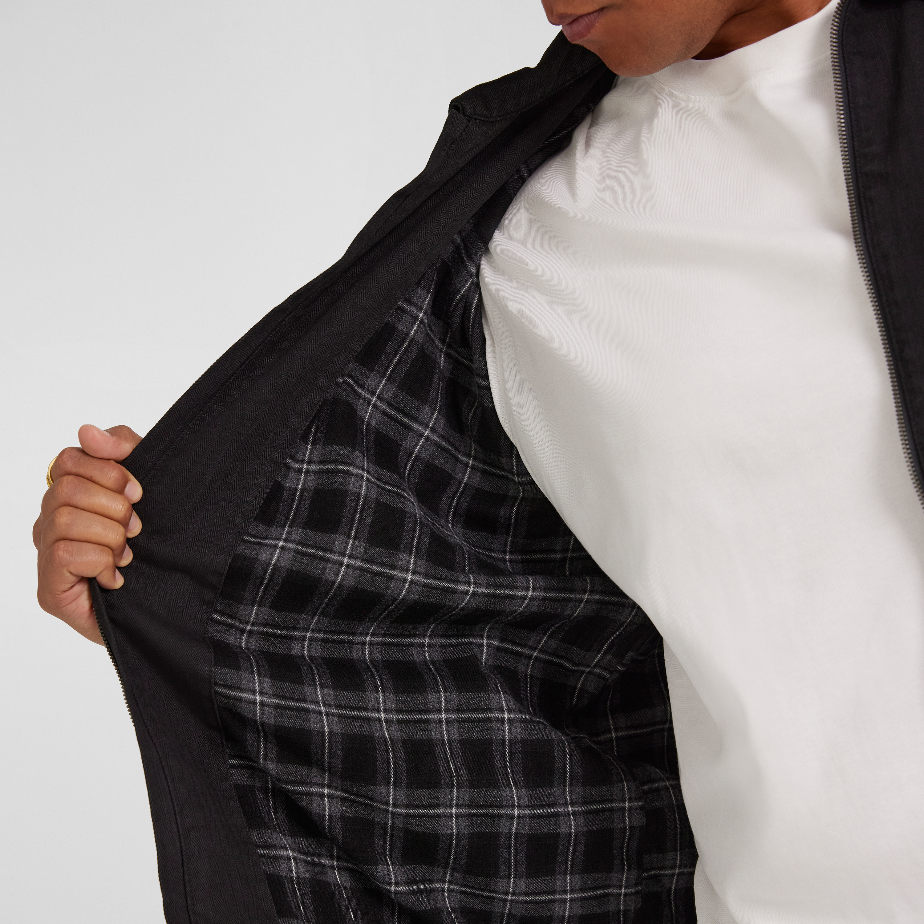 Black Owen Herringbone Shacket