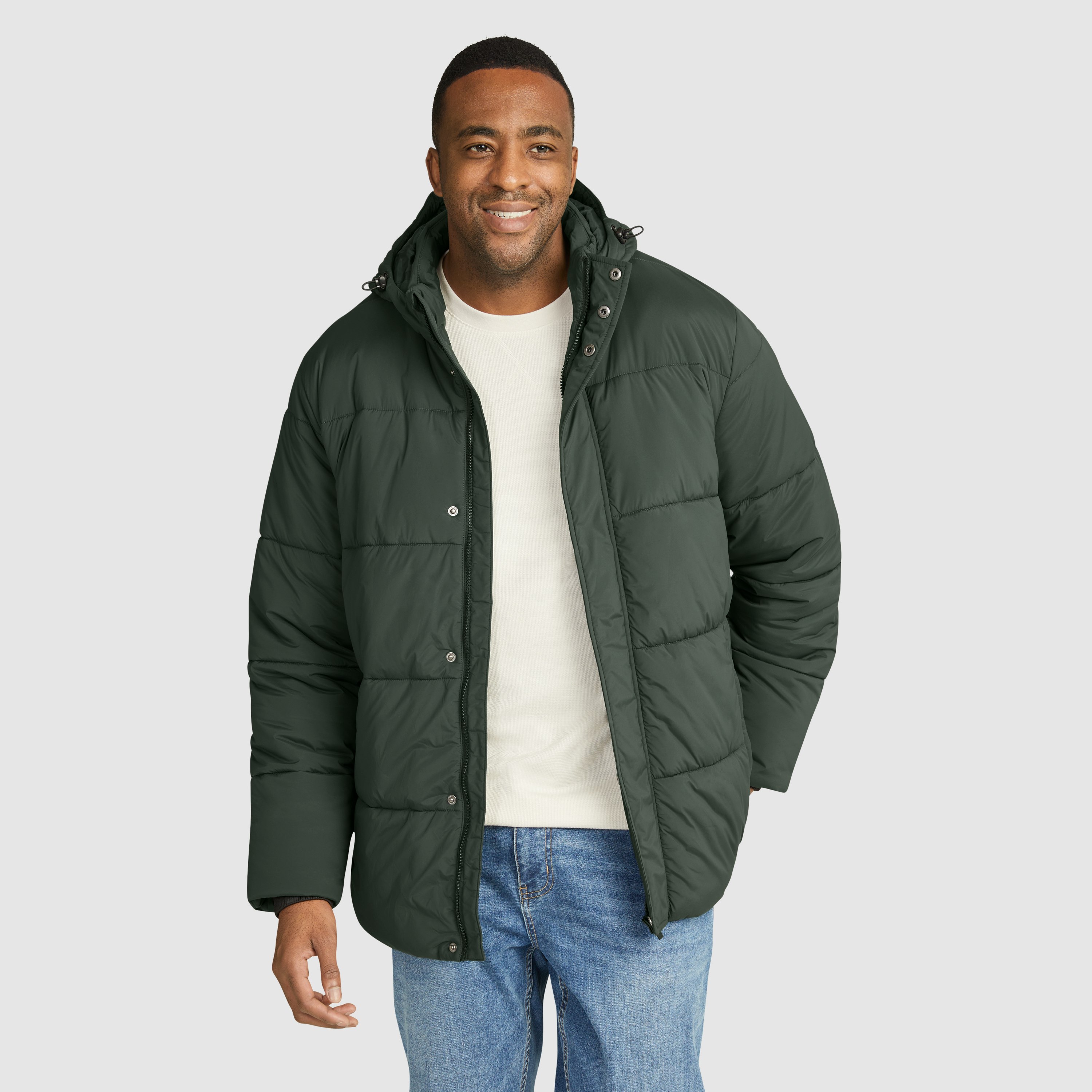 Dark Green Marsden Puffer Jacket | Men's Tops | Johnny Bigg NZ