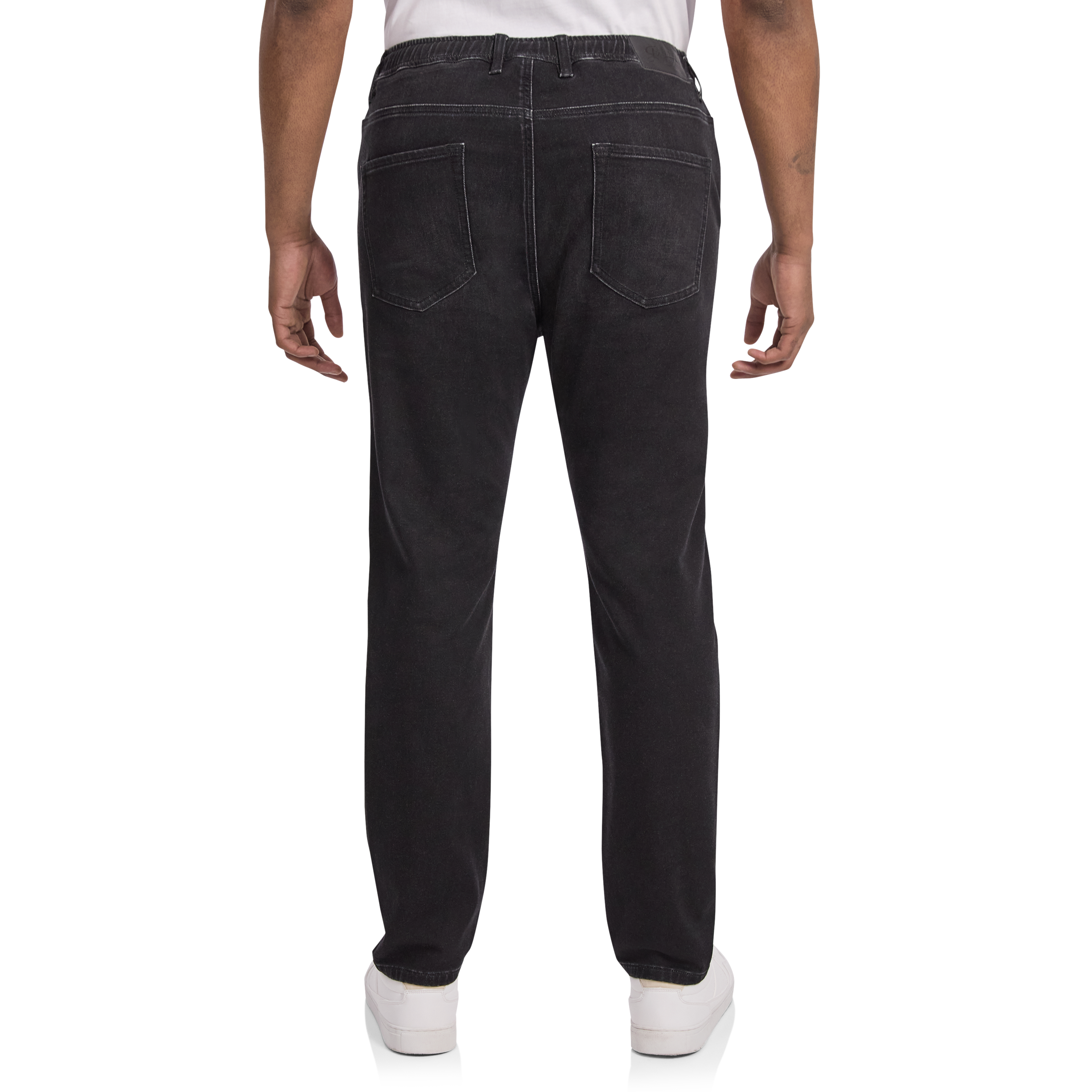 Black Carl Tapered Knit Denim