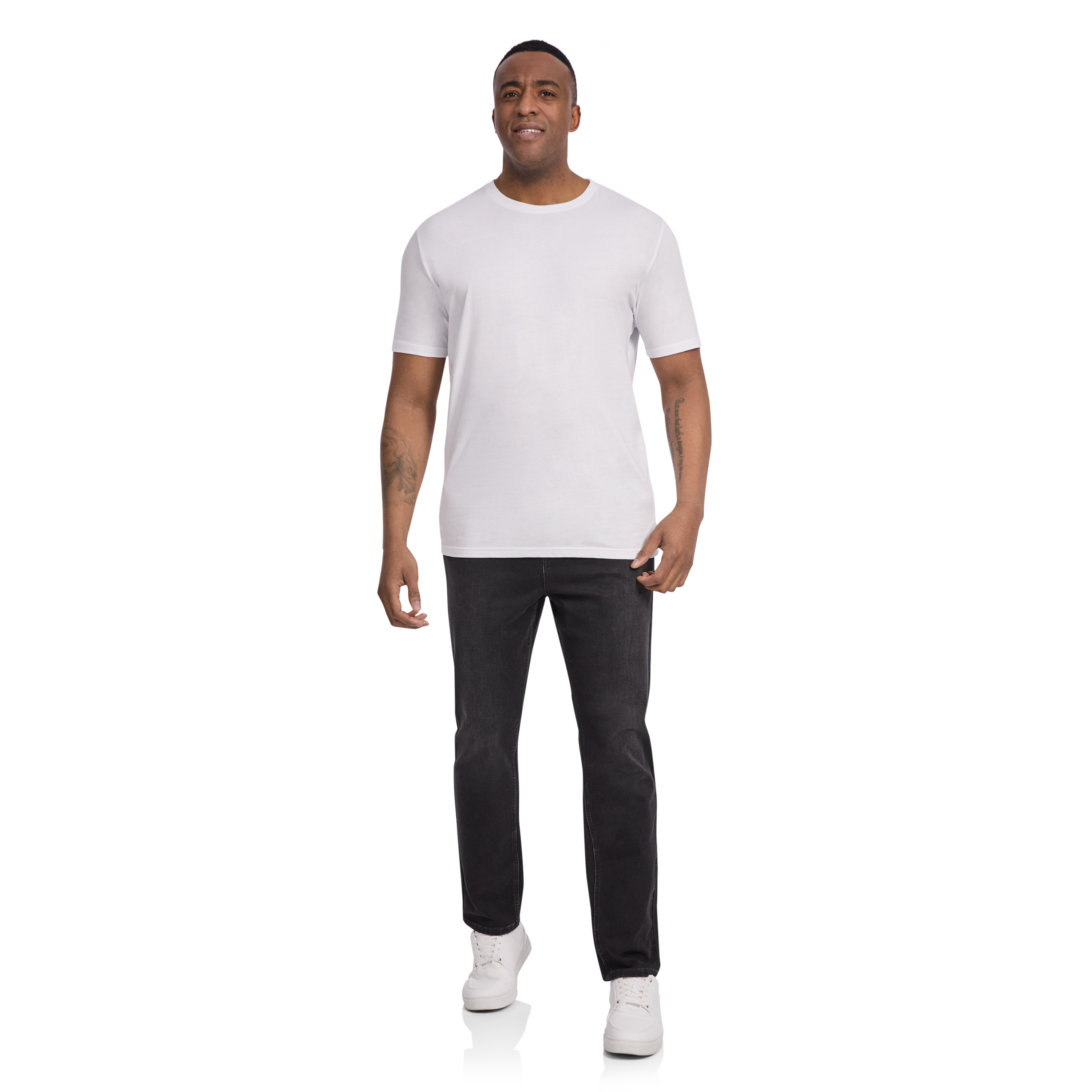Black Carl Tapered Knit Denim