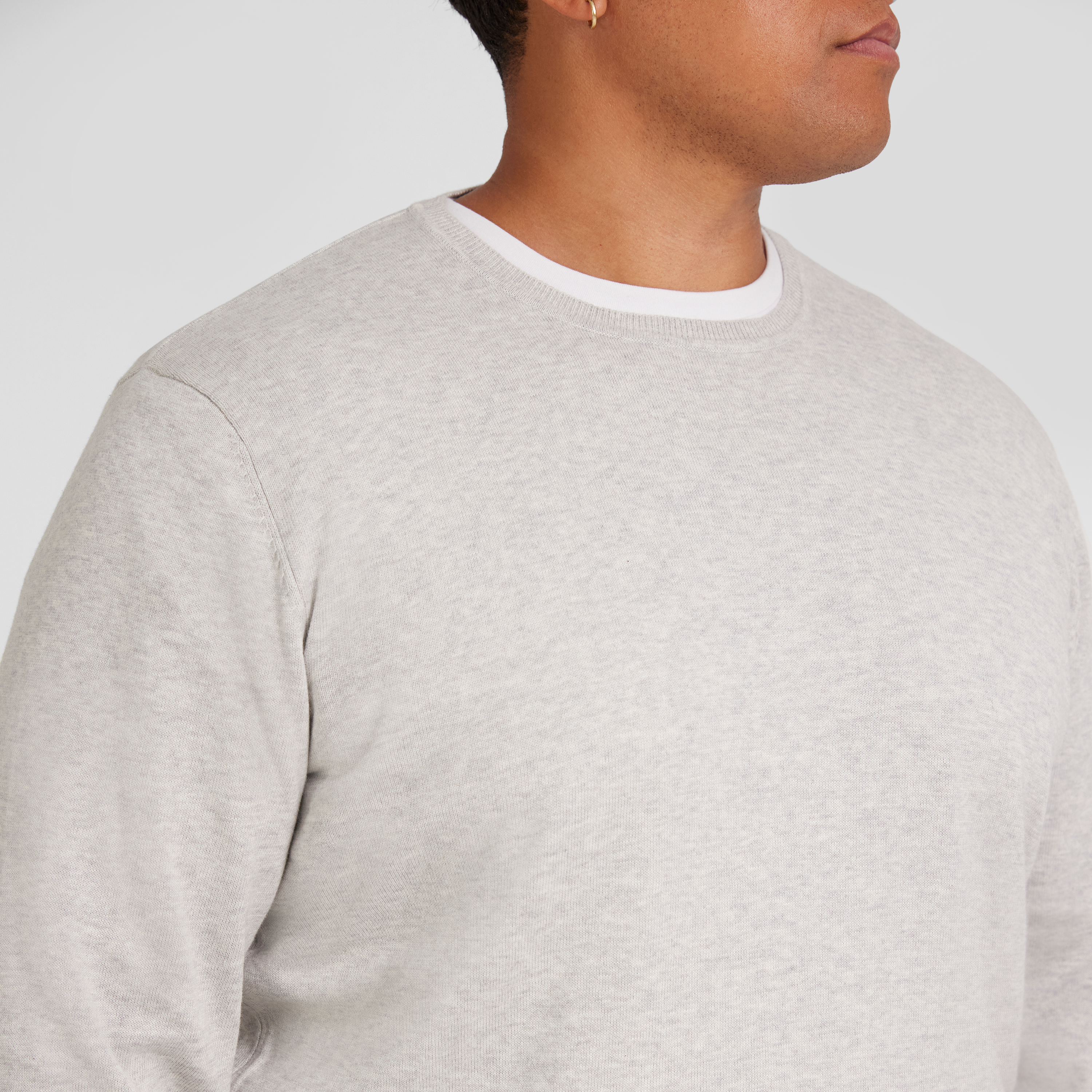 Grey Marle Essential Crew Neck Sweater