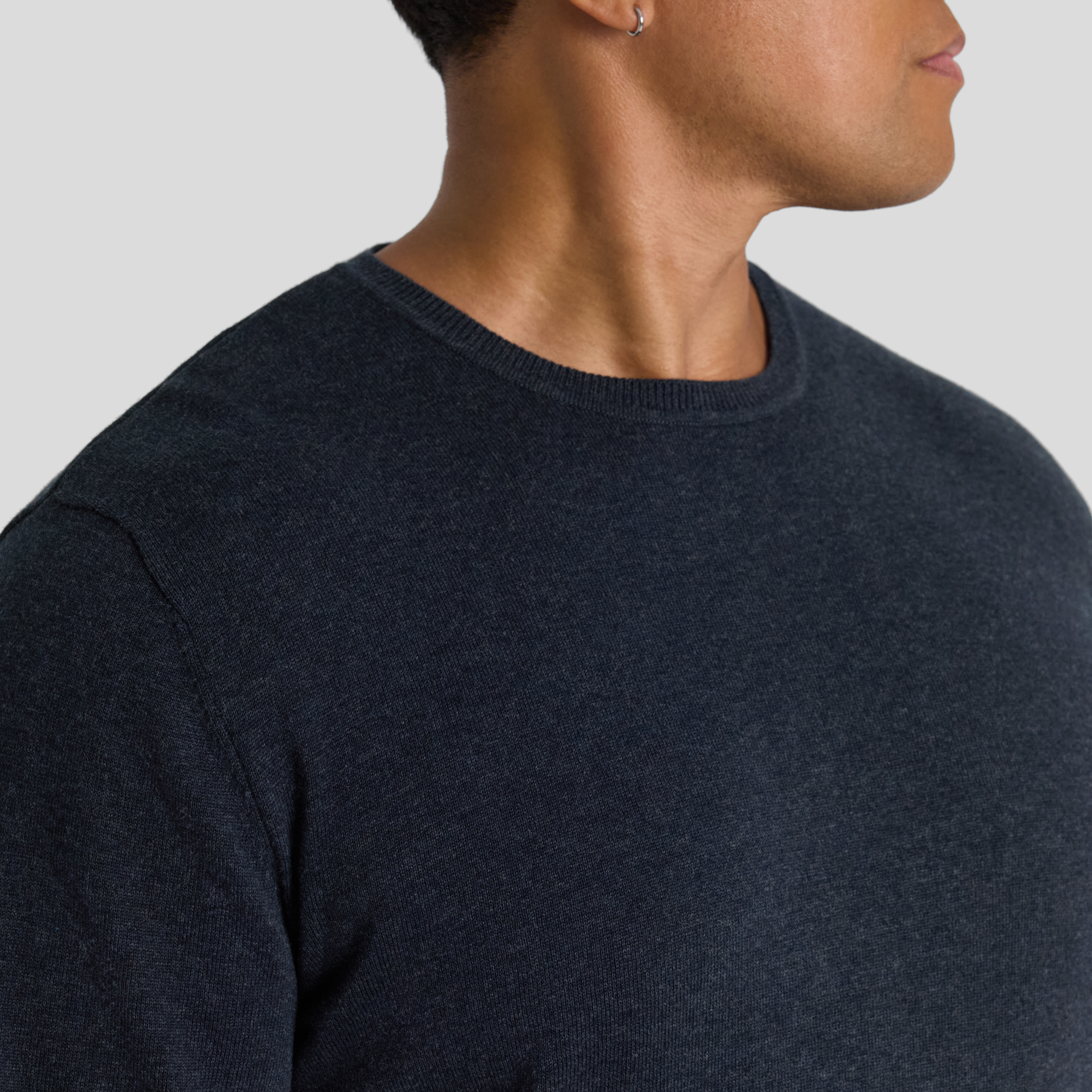 Navy Marle Essential Crew Neck Sweater