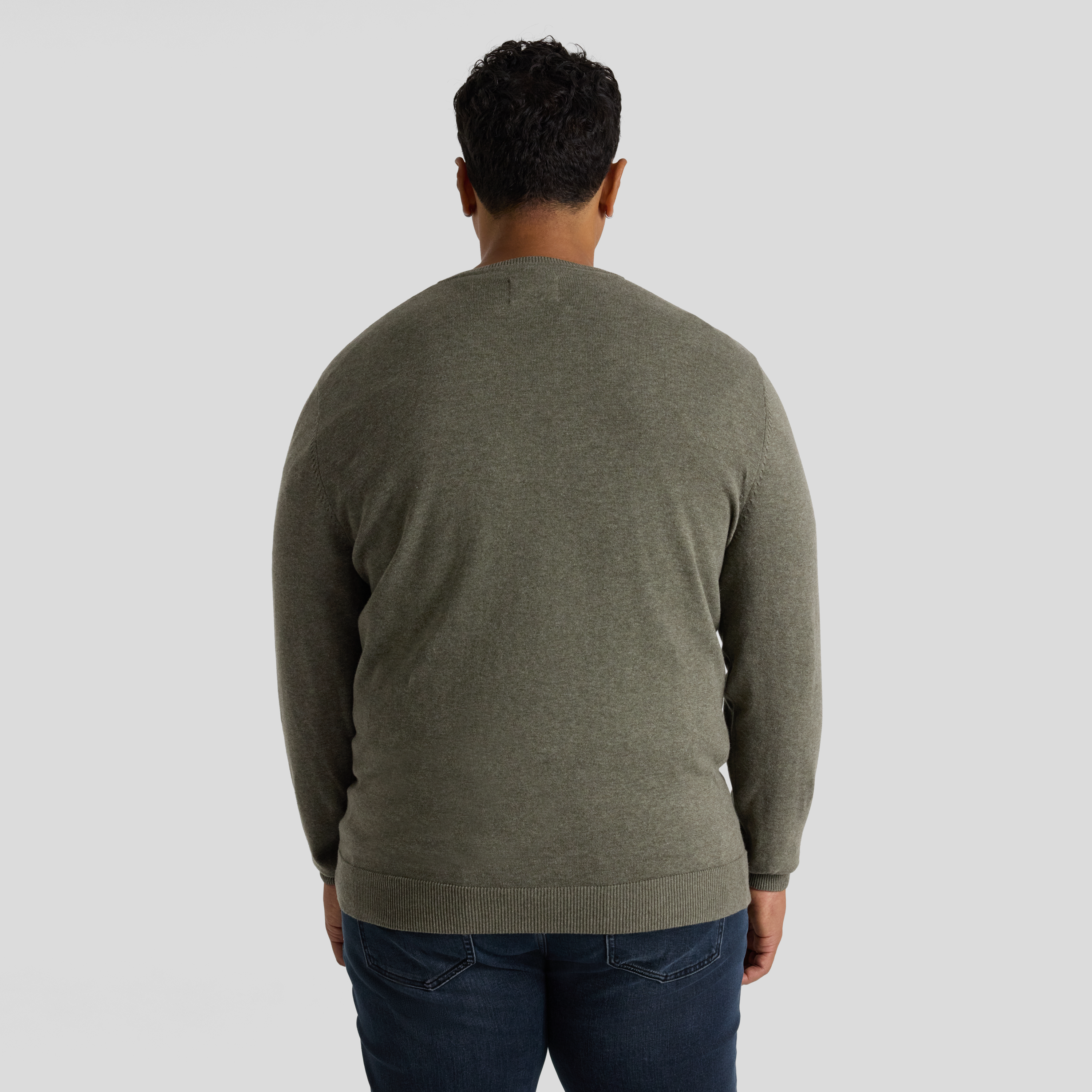 Green Marle Essential V Neck Sweater
