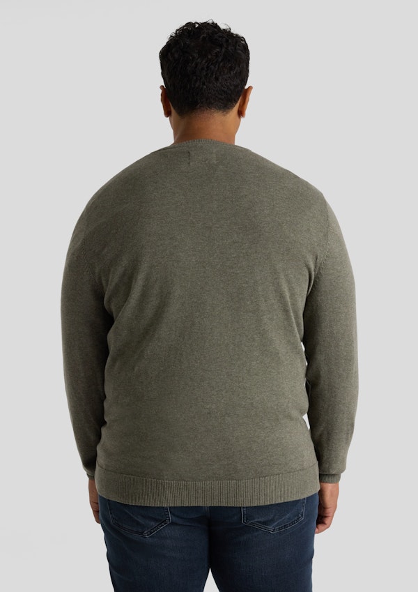 Green Marle Essential V Neck Sweater