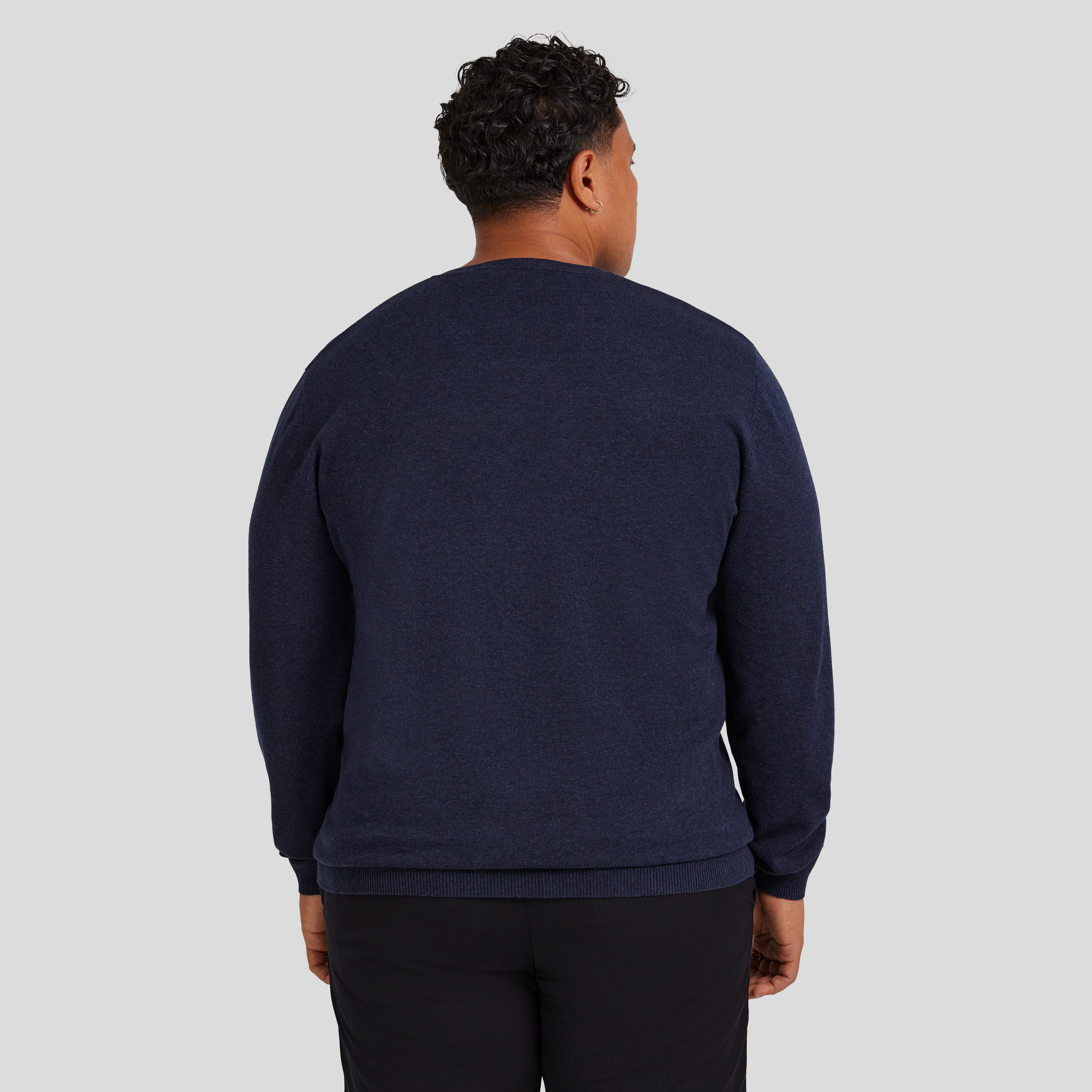 Navy Marle Essential V Neck Sweater
