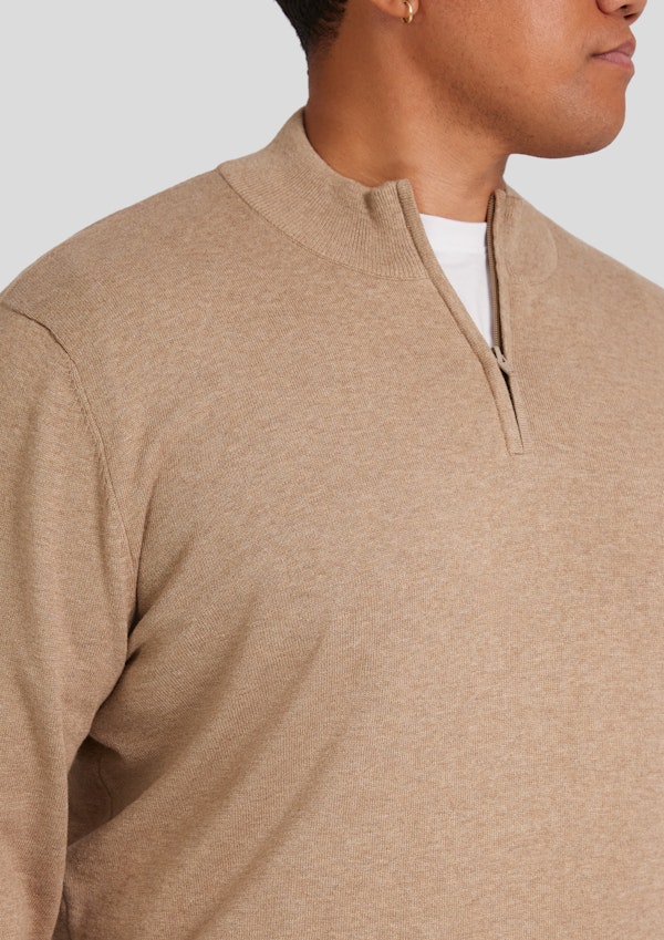 Camel Everyday 1/4Zip Sweater