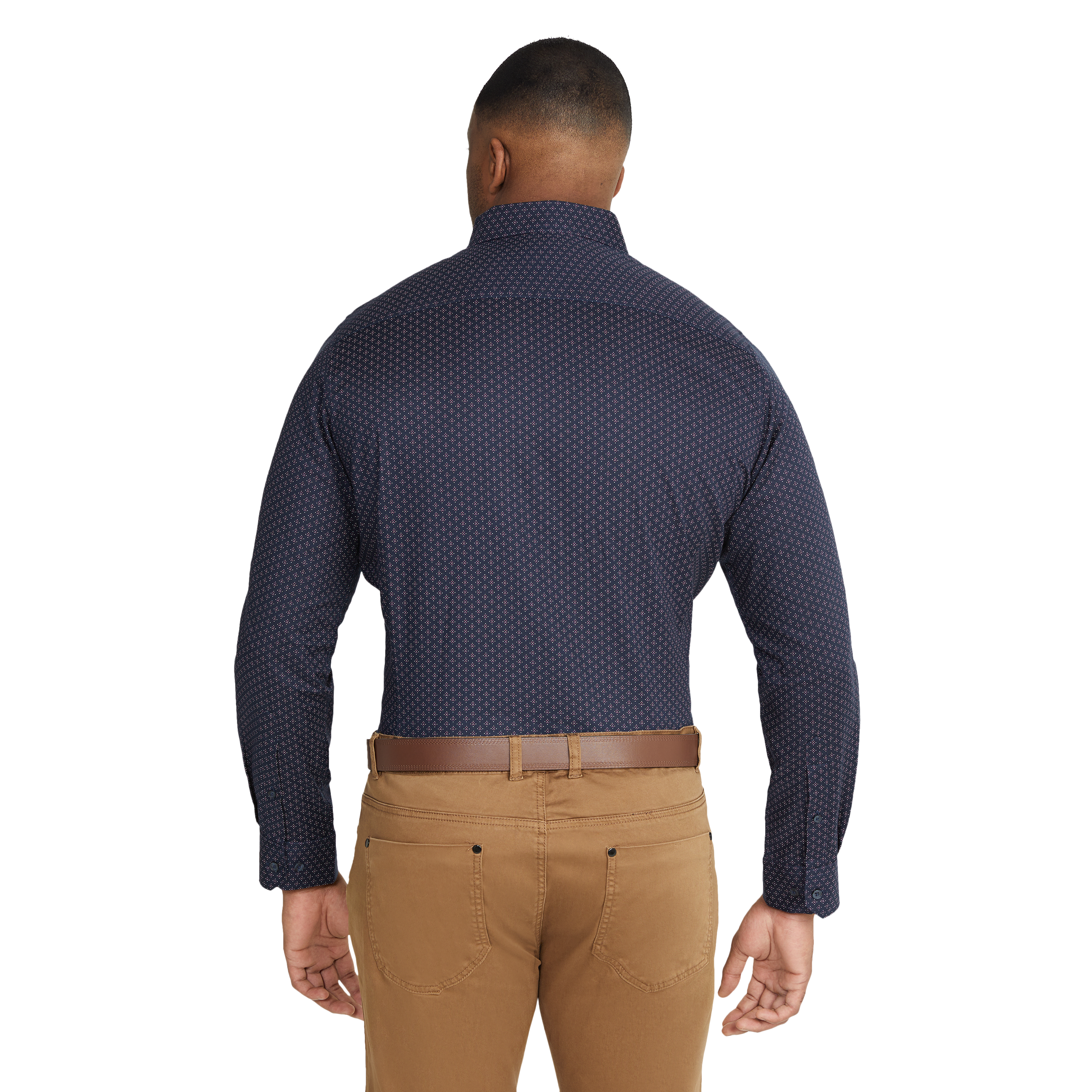 Navy Norris Micro Print Shirt