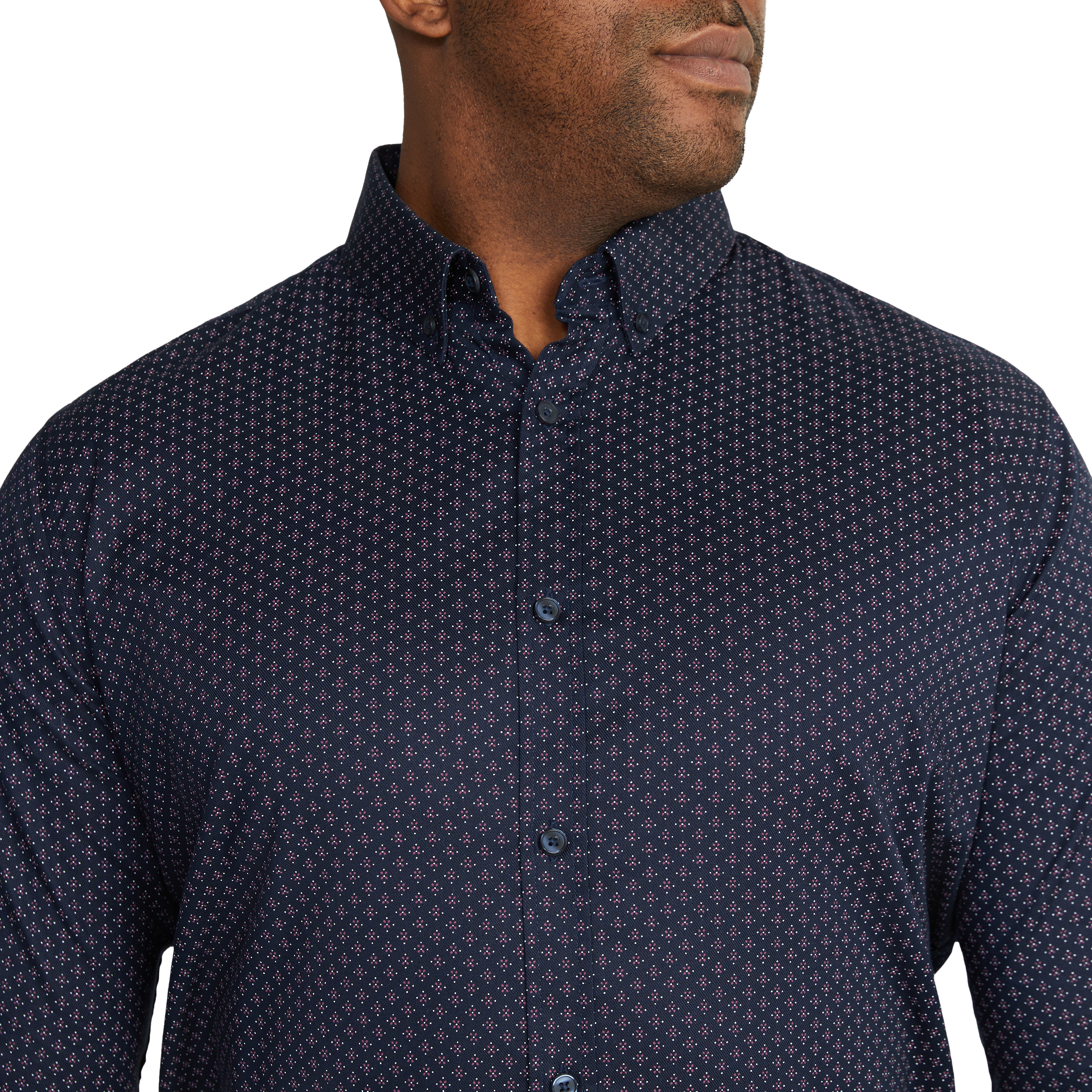 Navy Norris Micro Print Shirt