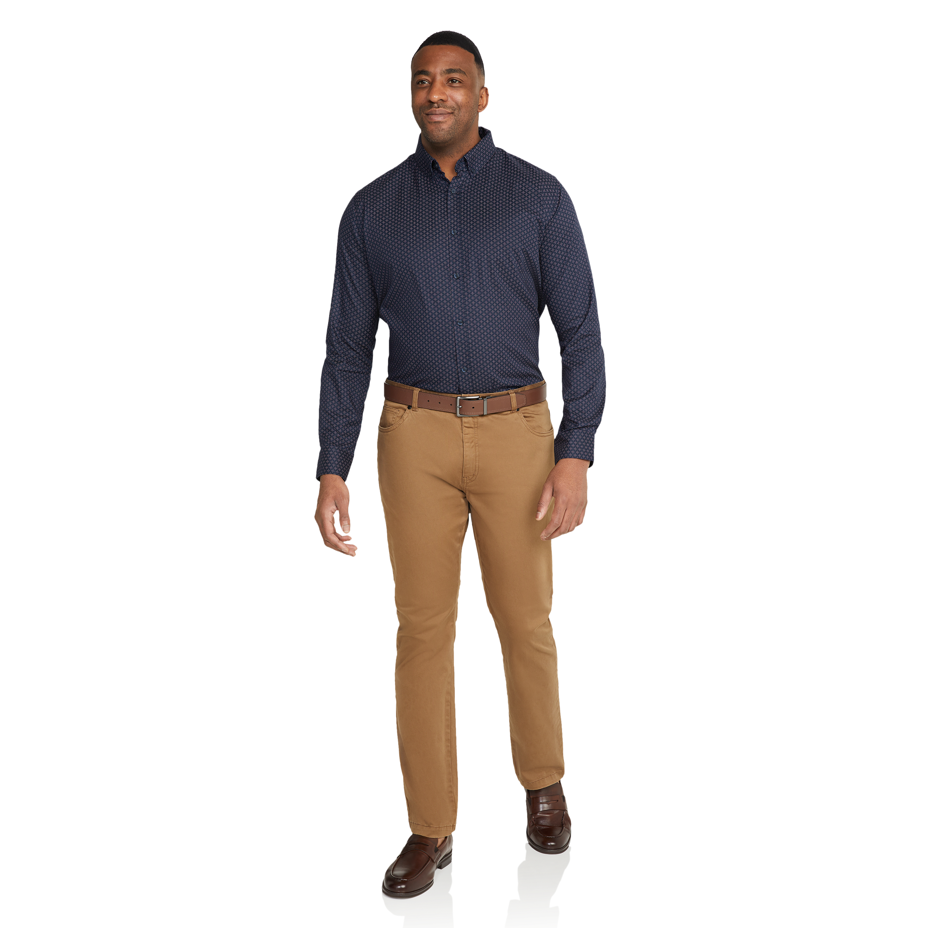 Navy Norris Micro Print Shirt