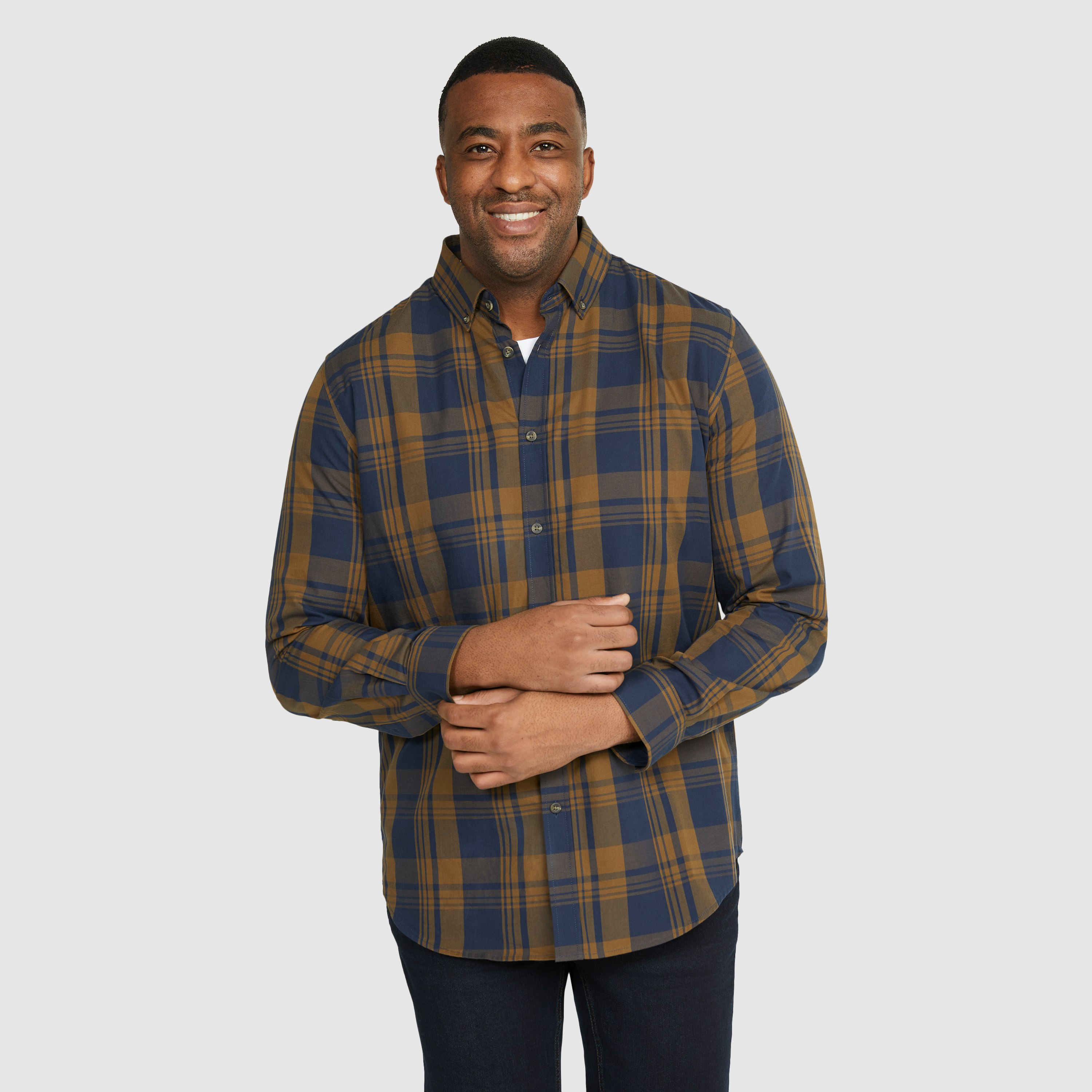 Mustard Artie Check Shirt | Men's Tops | Johnny Bigg AU