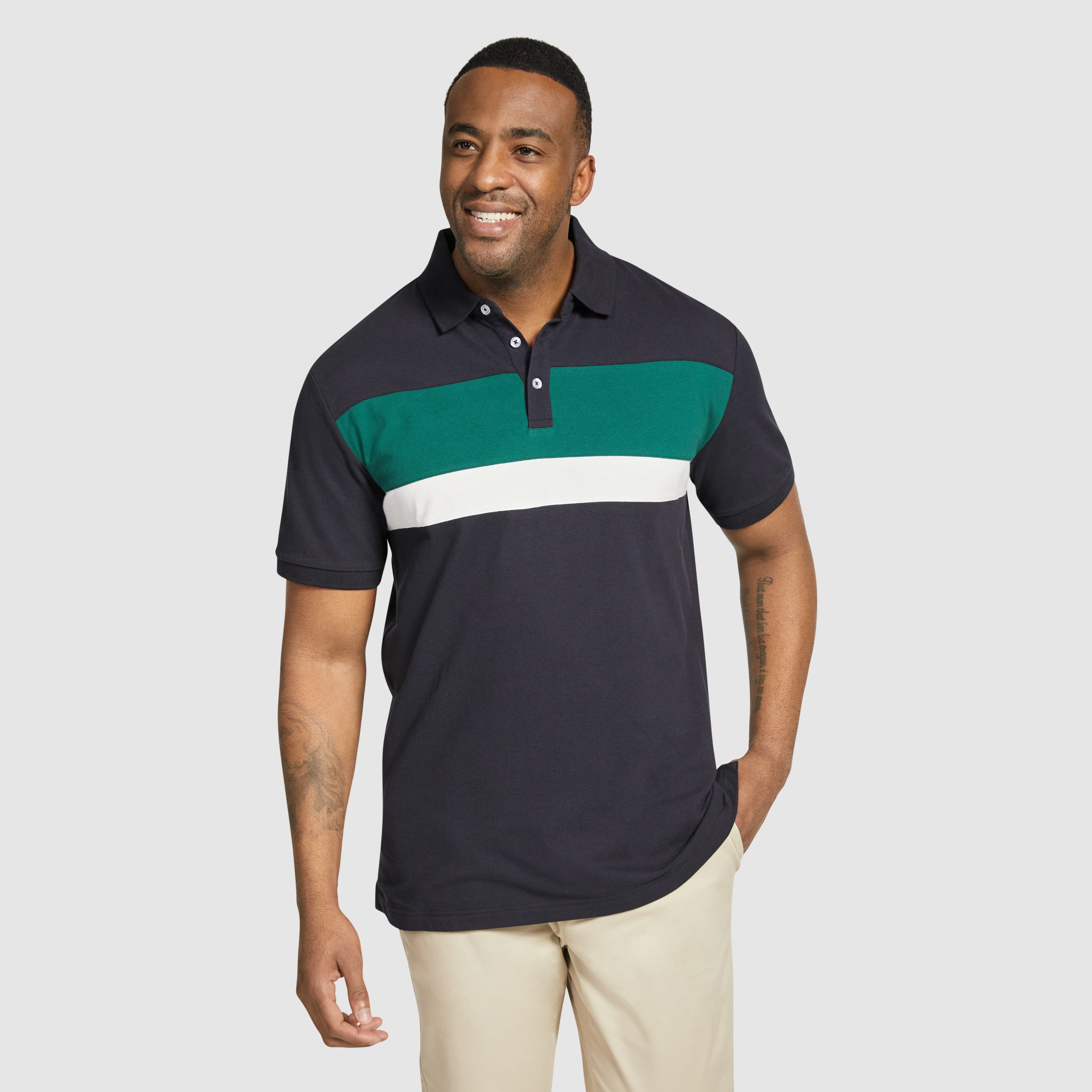 Navy Wilson Sliced Polo | Men's Tops | Johnny Bigg AU