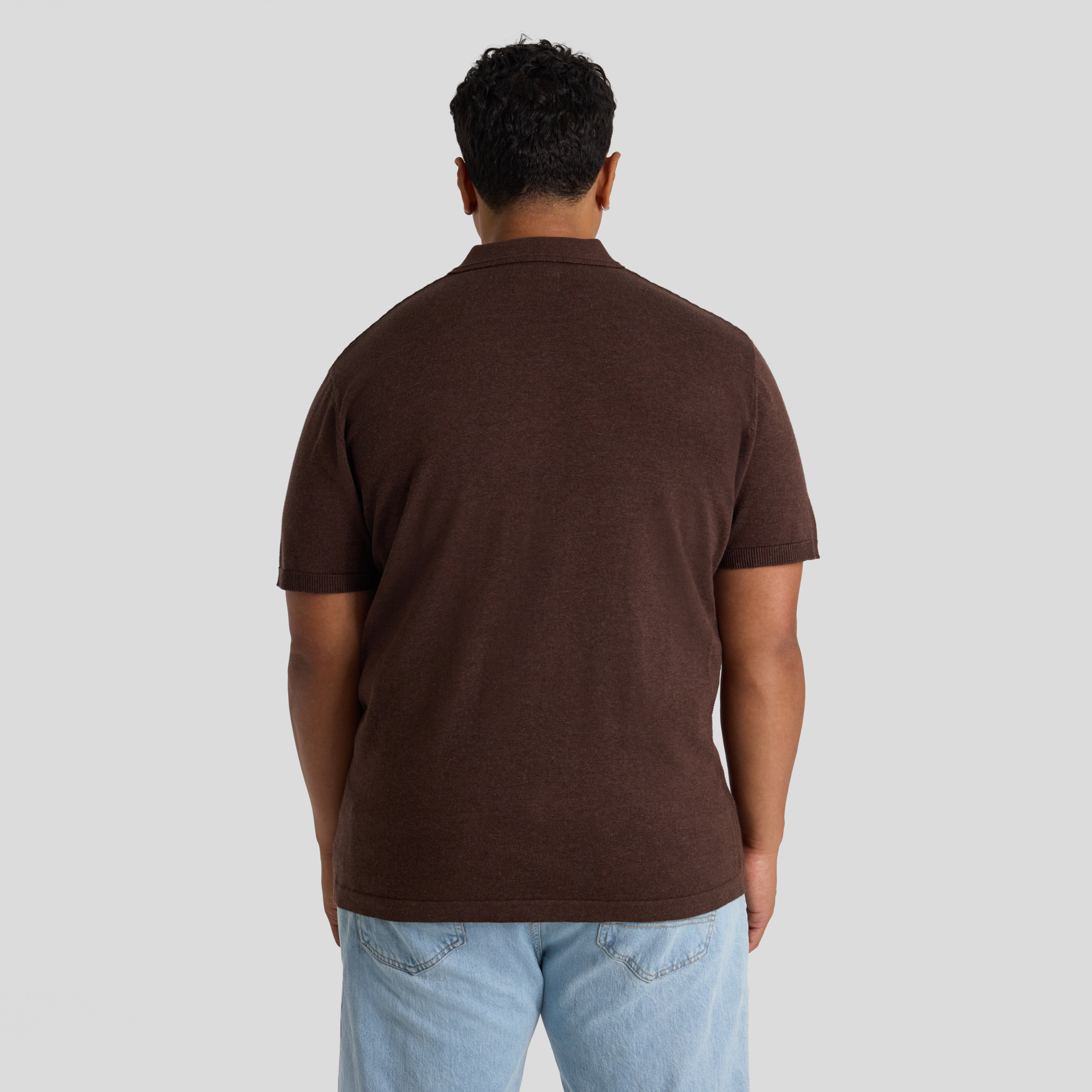 Chocolate Myles Knitted Polo